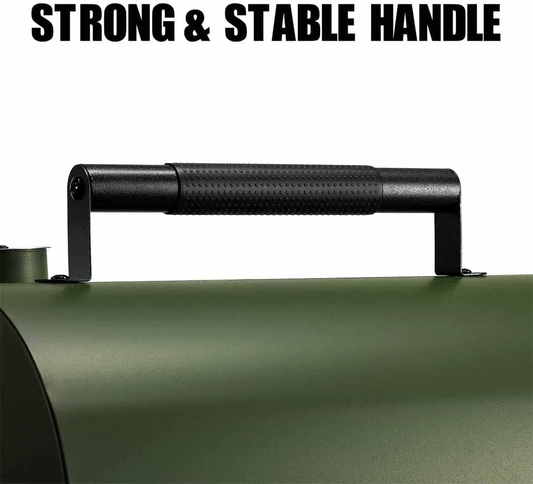 MAISON HUIS Adjustable Portable Charcoal Grill Multi-functional Metal Small BBQ Smoker with 9-Piece Stainless Steel Grill Tool Set for Outdoor Hiking Picnic (Green Kit)