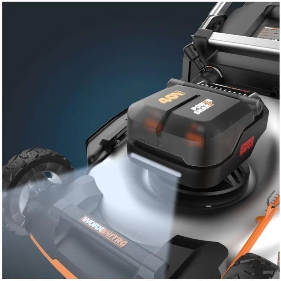 Worx 40V Cordless Lawn Mower, Electric Mower with Brushless Motor, 3-in-1 Self-Propelled Lawn Mower WG753-2 Batteries & Charger Included