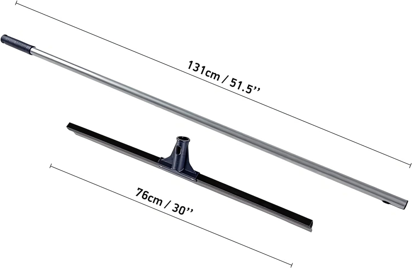 DSV Standard Floor Squeegee for Concrete Floor, 30" Large Squeegee Broom, Heavy Duty Floor Squeegee for Tile with 51.5" Handle for Garage, Deck, Bathroom, Window, Glass