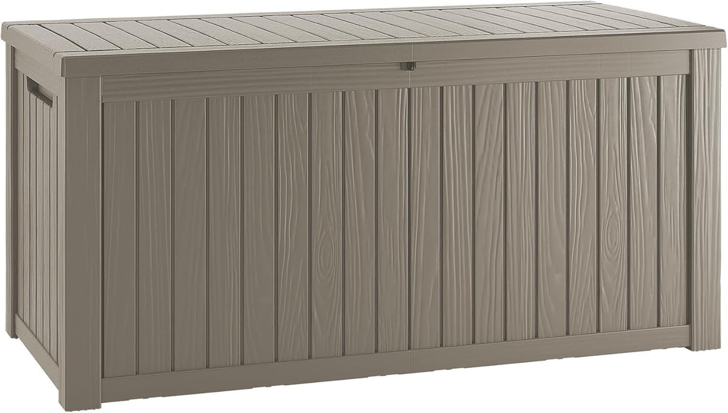 180 Gallon Outdoor Storage Box, Large Storage Deck Box for Patio Furniture Accessories, Garden Tools, Indoor Storage for Cushion, Grey