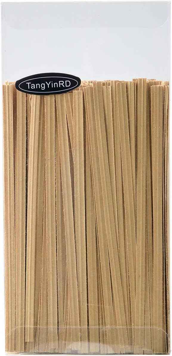 500 Pcs 5" Kraft Paper Twist Ties Reusable Bread Ties, for Party Cello Candy Bread Coffee Bags Cake Pops