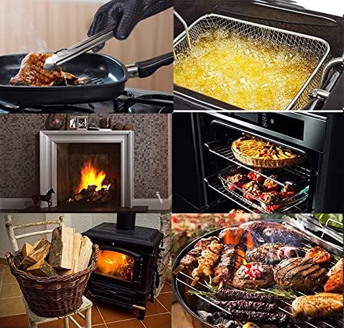 Silicone Cooking Gloves,Oven Mitts for Grilling,BBQ Mitt, Kitchen - Safe Handling of Pots and Pans, Extreme Heat Resistant BBQ, Internal Protective Cotton Layer - Heat Resistant