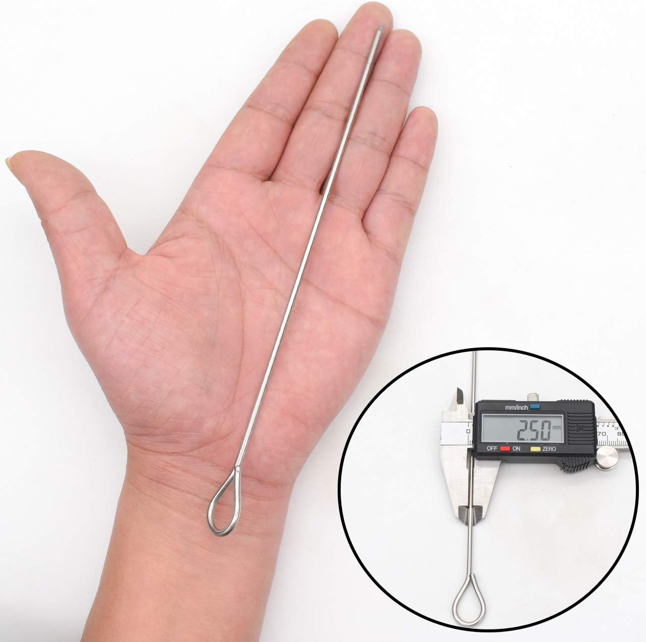 8 Inch Stainless Steel BBQ Skewers, Shish Kebab Kabob Skewers 12 pcs