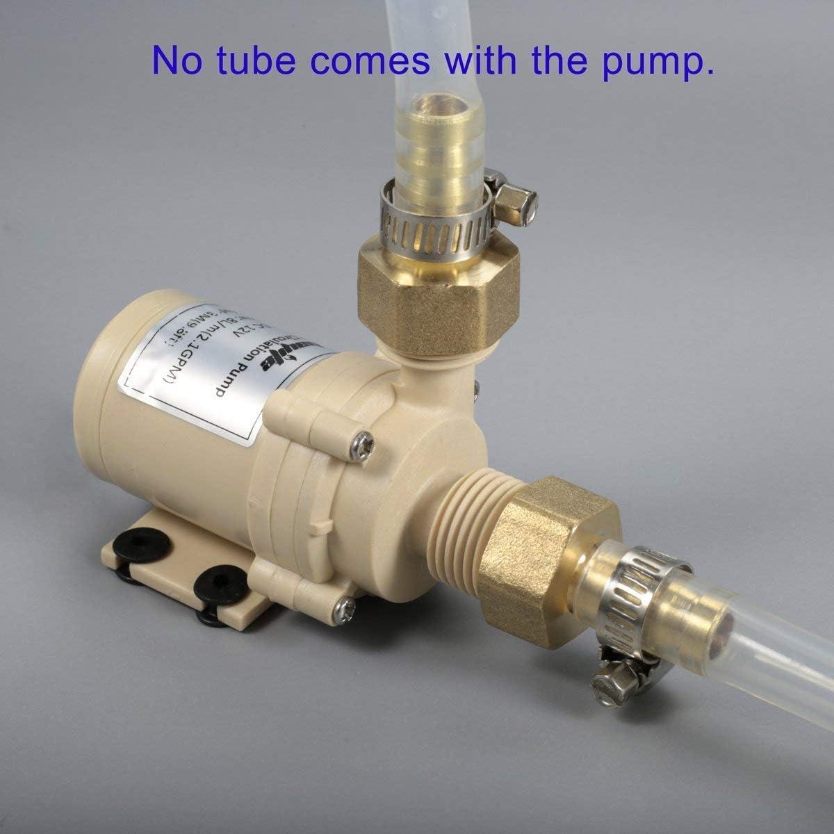 bayite BYT-7A015 DC 12V Solar Hot Water Heater Circulation Pump with DC Power Supply Adapter Low Noise 3M Head 8LPM 2.1GPM