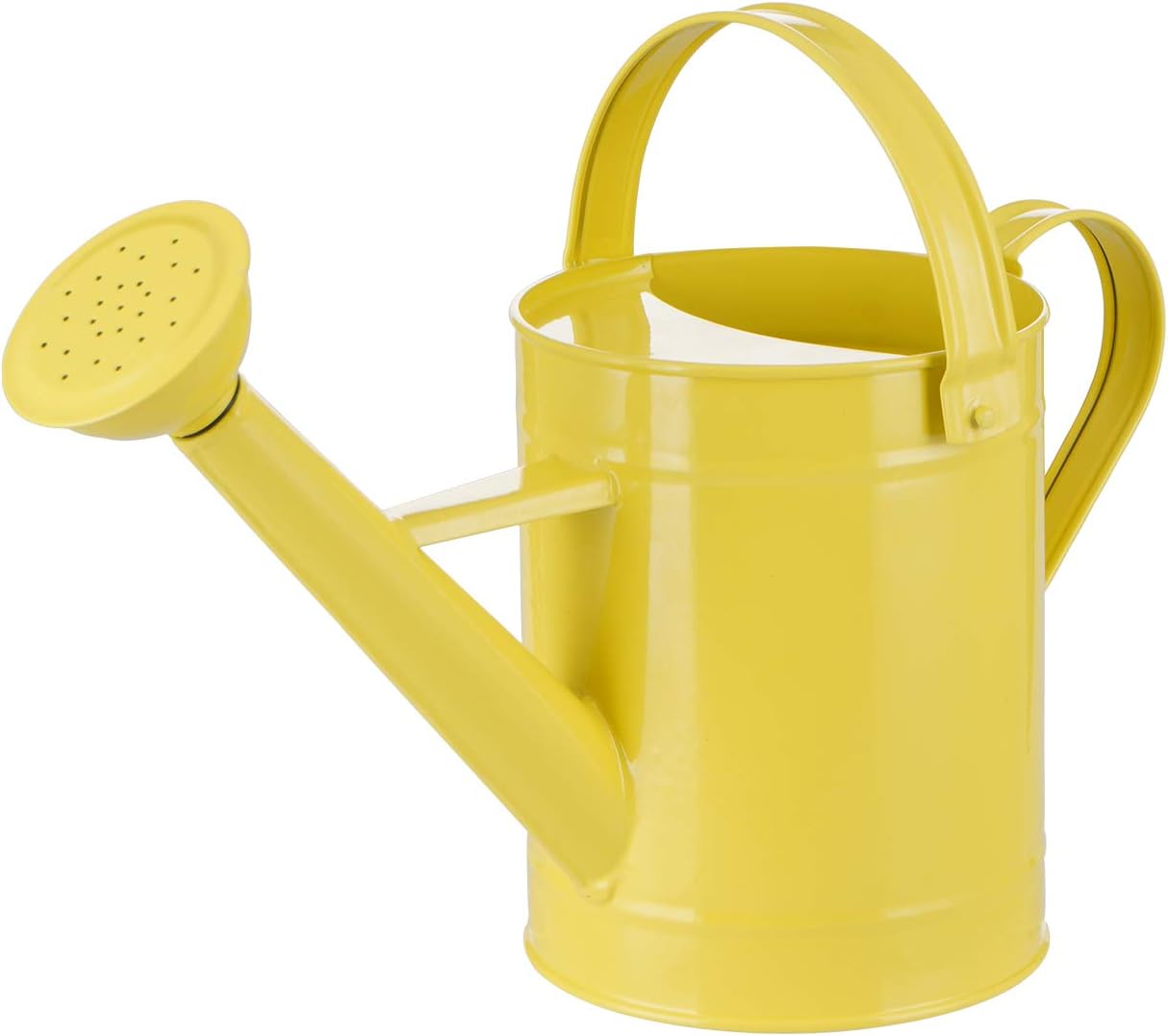 DUSVALLY Vintage Yellow Metal Watering Can for Indoor & Outdoor Plants, 55oz Decorative Garden Watering Can with Removable Sprinkler Spout, Farmhouse Plant Waterer