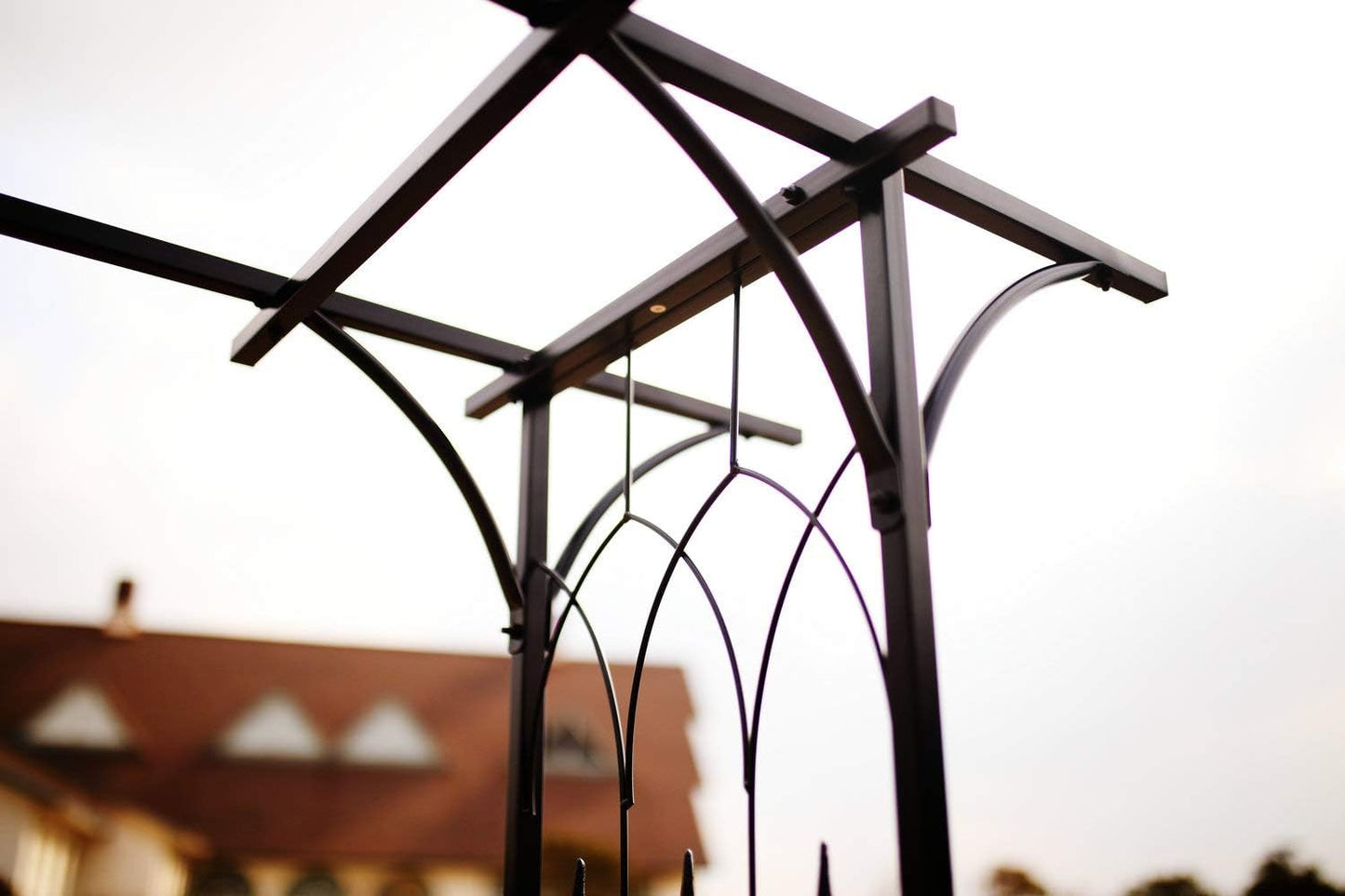 1. GO Steel Garden Arch, 6'9'' High x 4'11'' Wide, Garden Arbor for Various Climbing Plant, Outdoor Garden Lawn Backyard