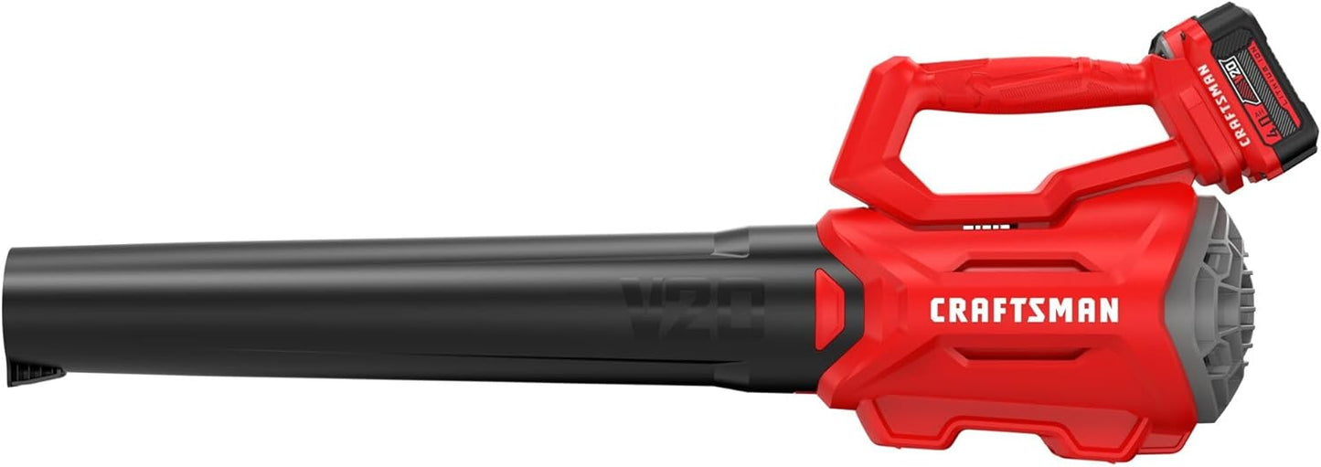 CRAFTSMAN V20 Cordless Axial Leaf Blower Kit with 4.0 Ah Battery and Charger (CMCBL700M1) (Renewed)