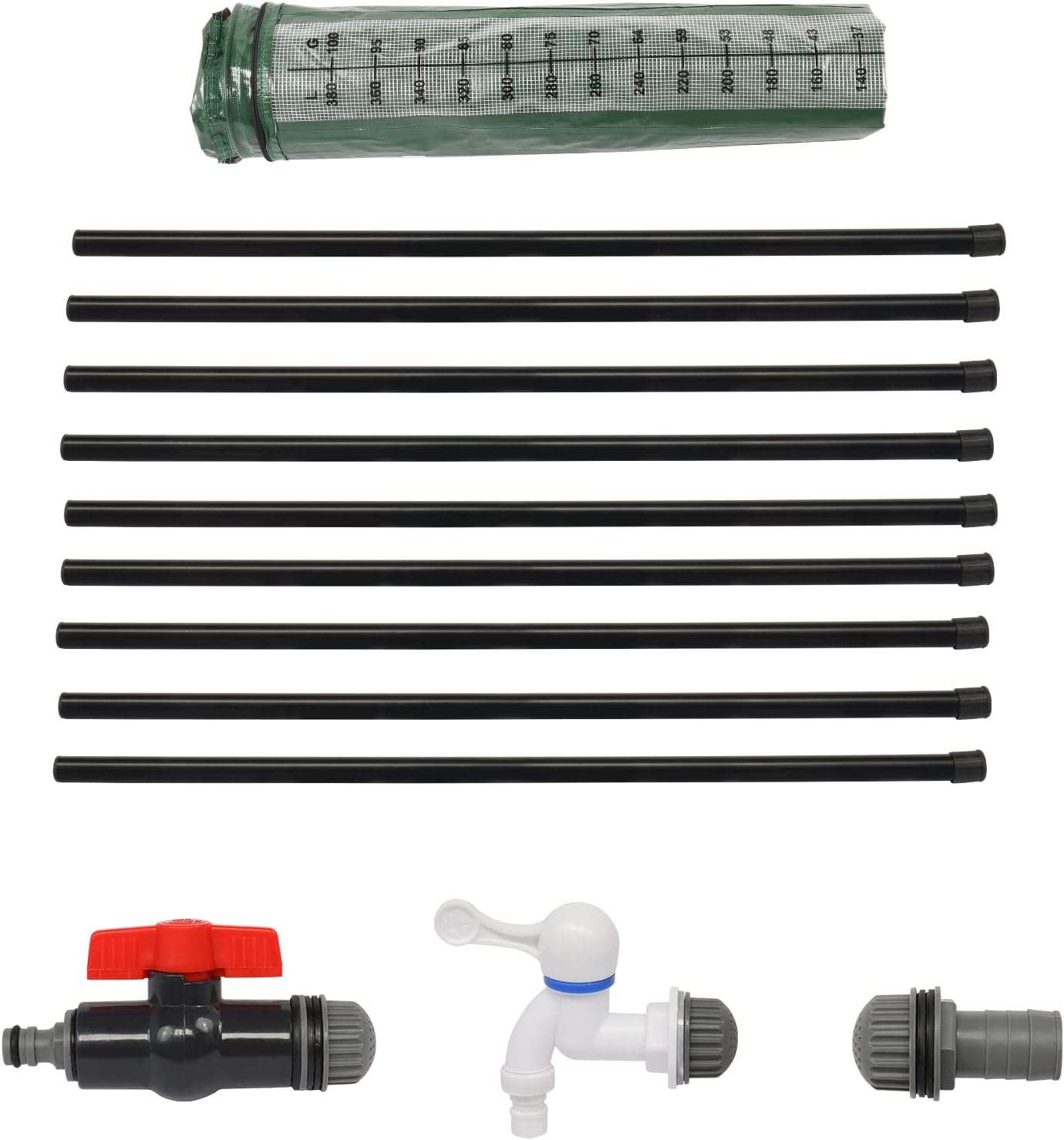 Collapsible Rain Barrel, 100 Gallon Portable Rainwater Collection System, Rain Catcher Barrel with Volume Scale Mark, Two Spigots and Overflow Kit, Rain Water Barrel Collector for Garden, Green