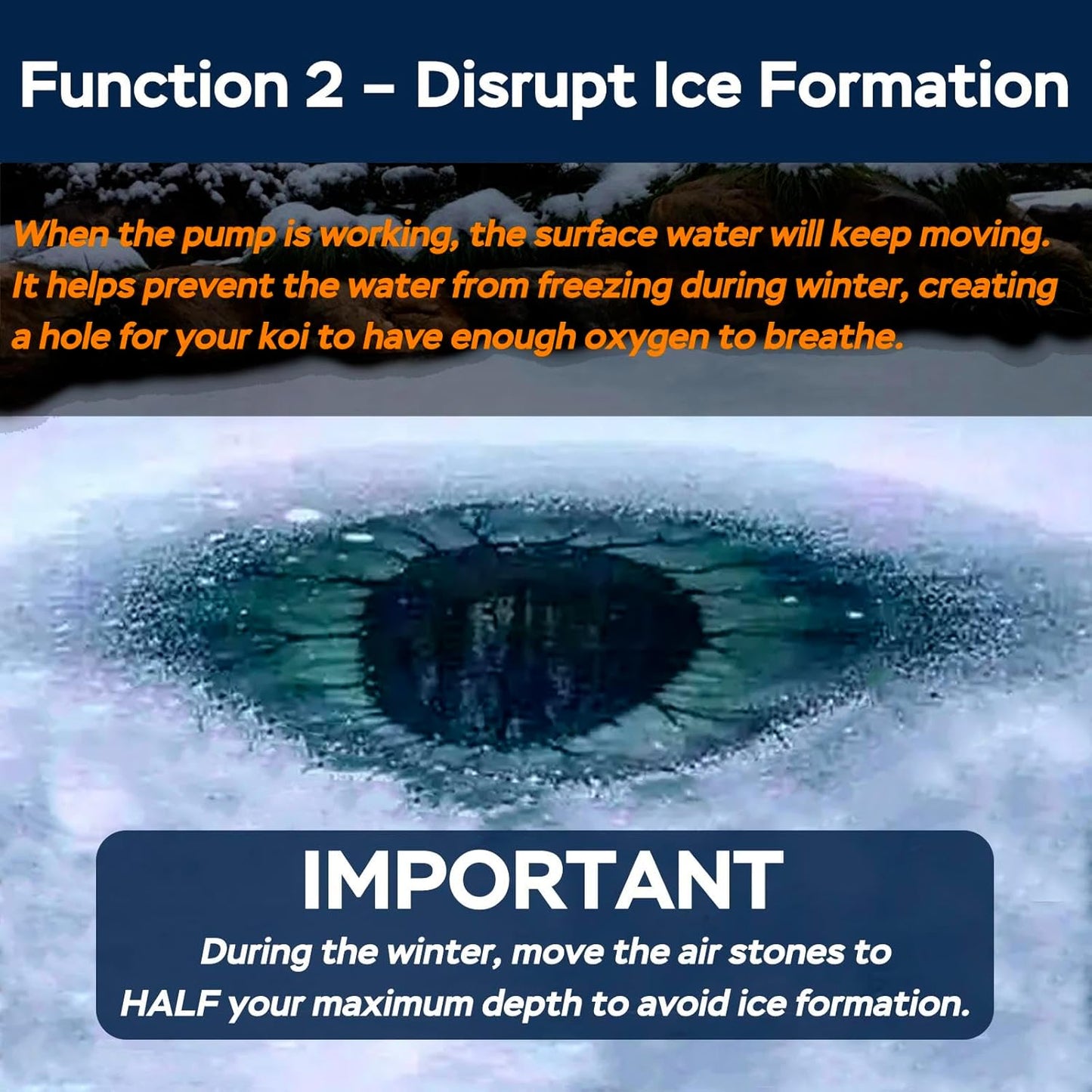 AquaMiracle All-in-1 Koi Pond Aeration Kit Pond Air Pump with Self-Sinking Airline Rubber Air Diffuser, Air Flow Control Pond Aerator for Outdoor Pond 5,000-10,000 Gallons