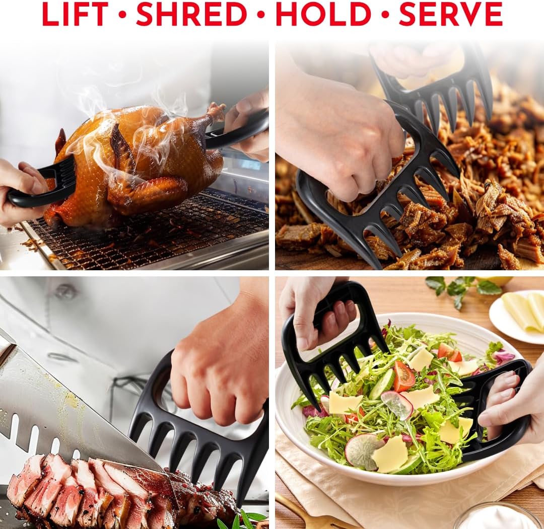 Premium Meat Shredder Claws - BBQ Accessories Gifts for Men Dad Birthday, Bear Claw for Shredding Meat - Claws for Pulled Pork, Chicken Shredder Tool - Perfect for BBQ Grilling Accessories - Lumora Garden