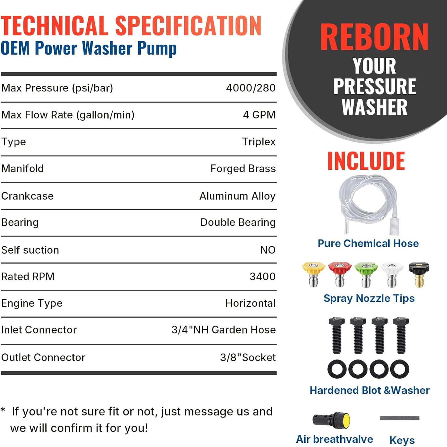 YAMATIC Horizontal Triplex Plunger Pressure Washer Pump 1" Shaft 4000 PSI 4 GPM, Replacement for Simpson AAA 90034, 90039,90038, Honda GX340, GX390, GX270 for Industrial Gas Powered Washers