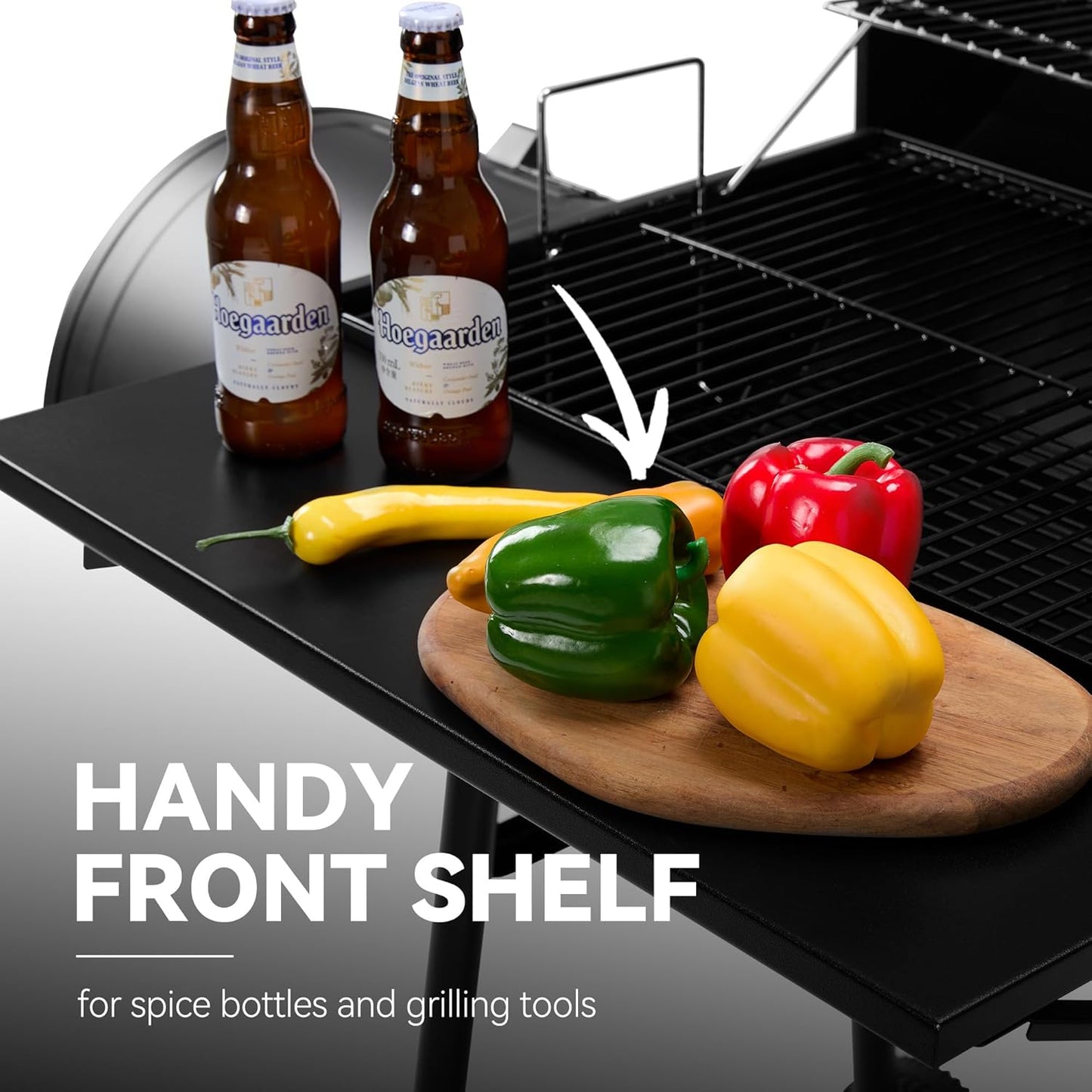 Royal Gourmet CC1830SC Charcoal Grill Offset Smoker with Cover, 811 Square Inches, Black, Outdoor Camping