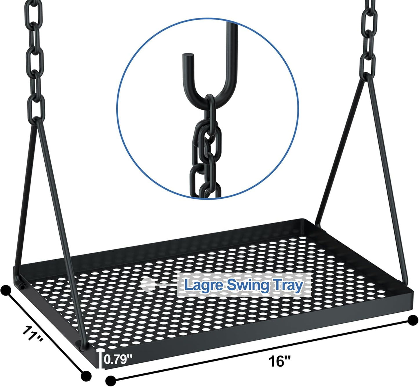 RELIANCER Grill Swing,Campfire Grill Cooking Stand w/8 Hooks & Storage Bag,Cast Iron BBQ Party Swing Grilling Cooking Rack,Outdoor Picnic Camping Cookware Hanging Rack,Collapsible Bonfire Barbecue Set
