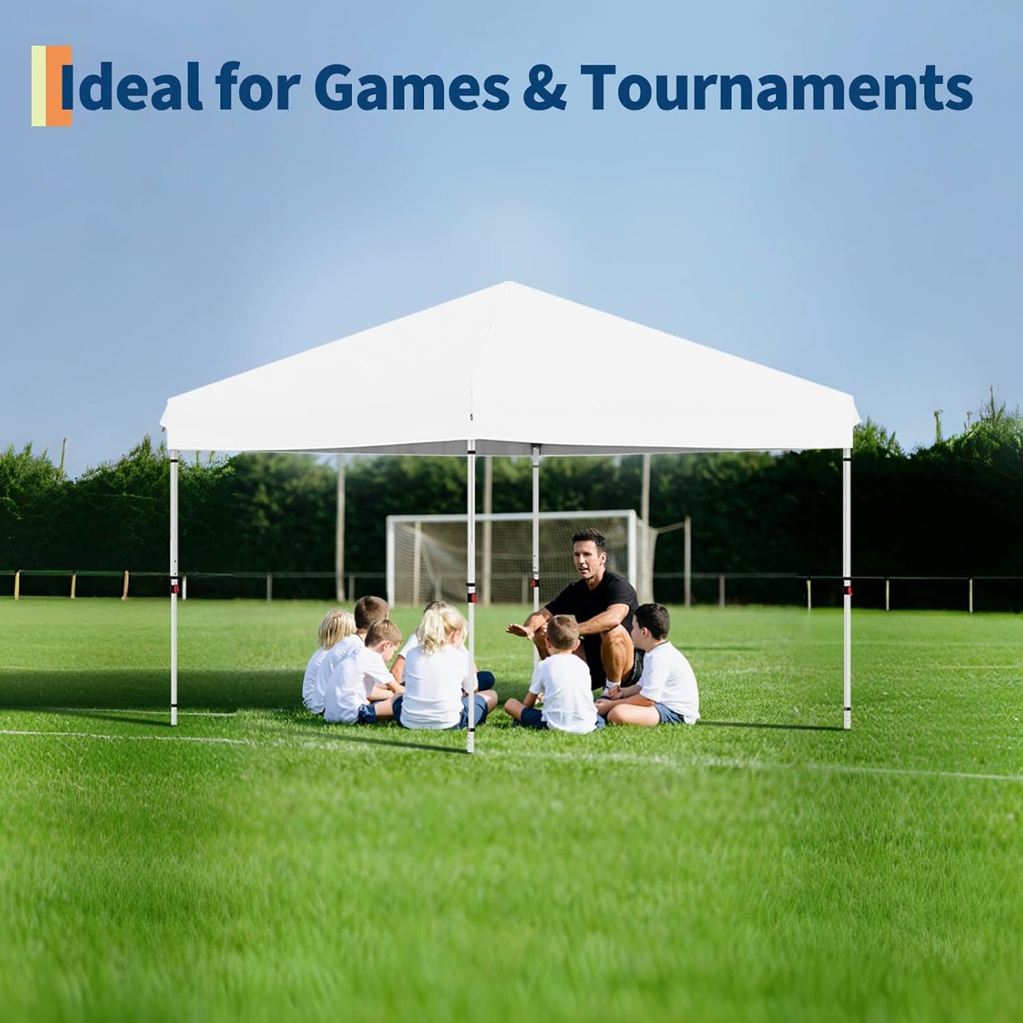 Garvee 10x10 Pop Up Canopy Tent with 1 Removable Sidewall, Heavy Duty Commercial Instant Shelter with One-Person Setup, UPF 50+ Waterproof, 100 Sq Ft Shade for Outdoor Events, Camping, Farmers Market