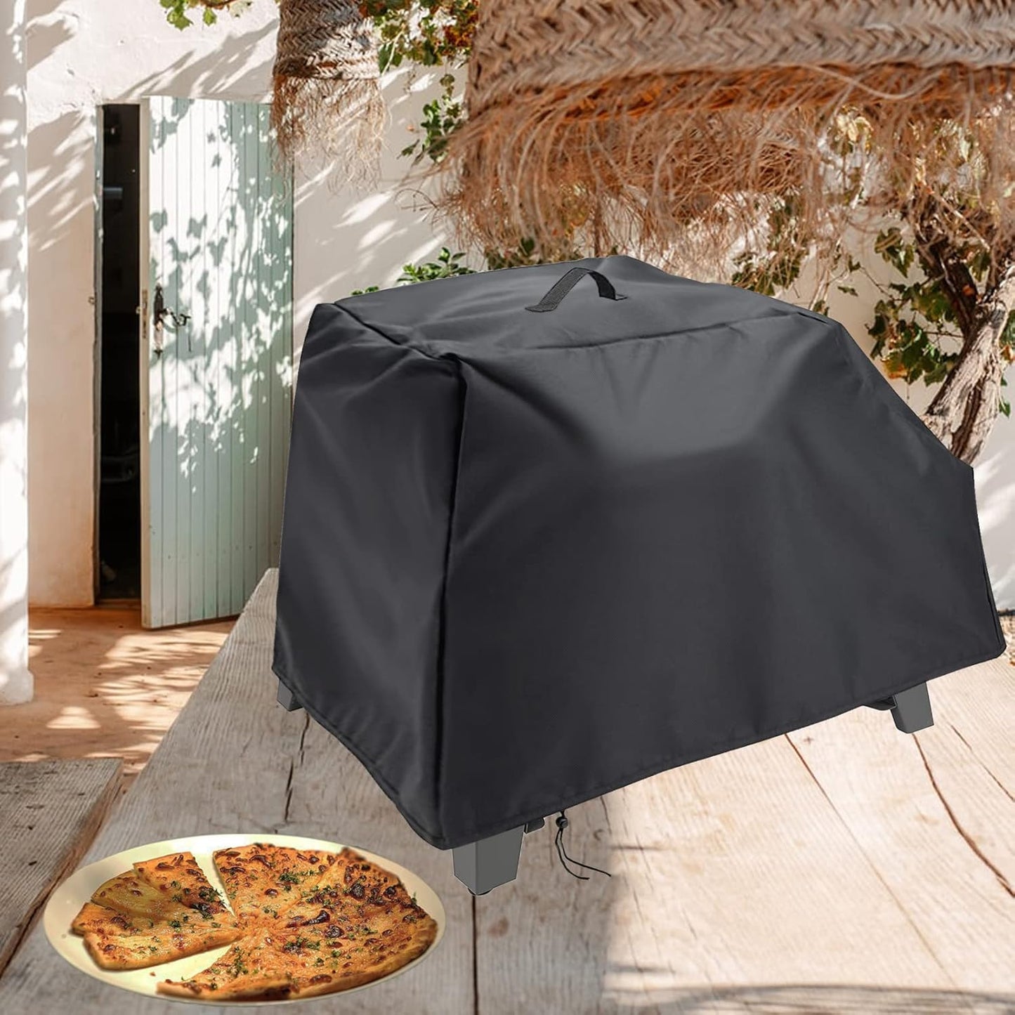 Kingling Pizza Oven Cover for Cuisinart CGC-403 3-in-1 Pizza Oven Grill, Waterproof Outdoor Grill Cover - 28''L x 21''W x 17.5''H