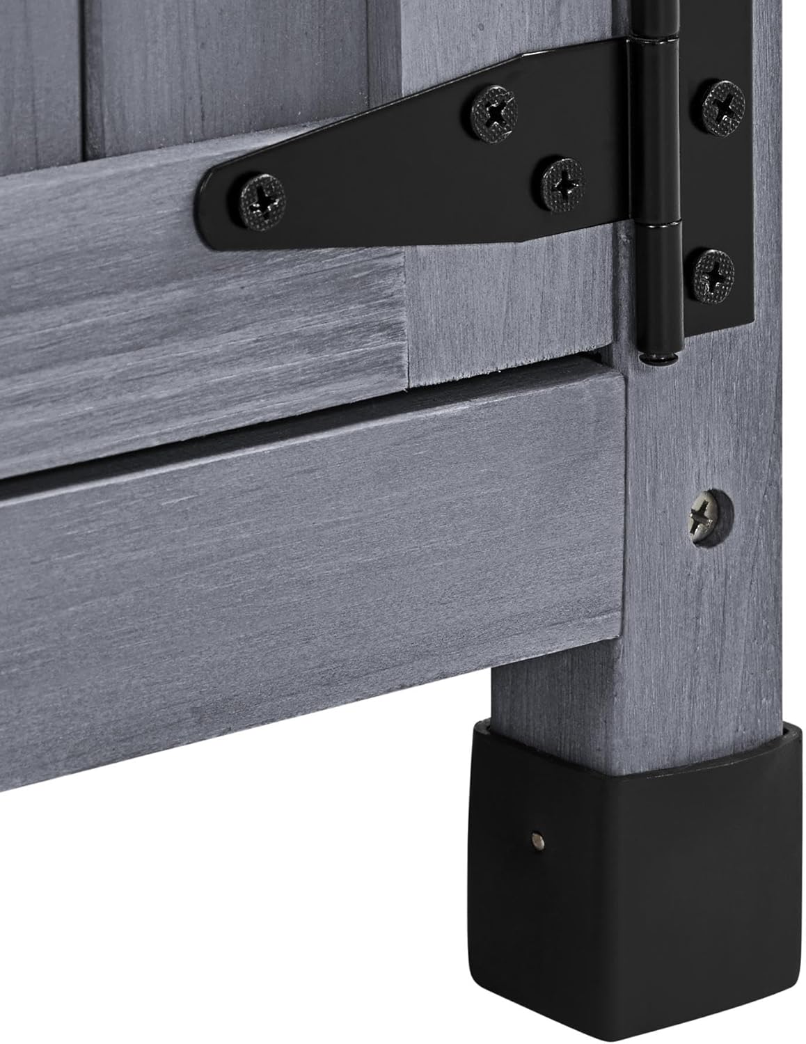 Topeakmart Potting Bench Table - Wooden Storage Cabinet with Removable Shelf & Flexible Space & Metal-Plated Tabletop for Outdoor Garden Patio, Gray