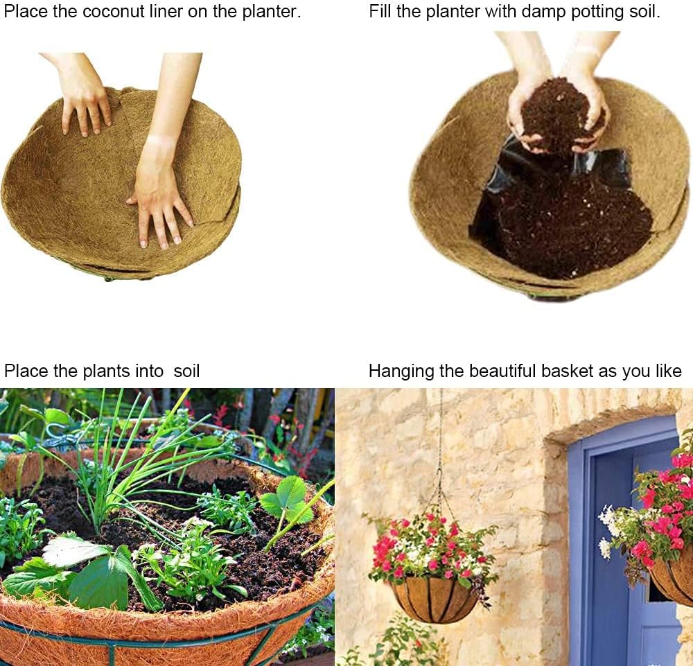 12x80 inch Natural Coco Liner Roll Coconut Coir Liner Sheets Coco Mat for Planter Window Box Flower Basket Garden Decoration Animal Pet Pad Liner