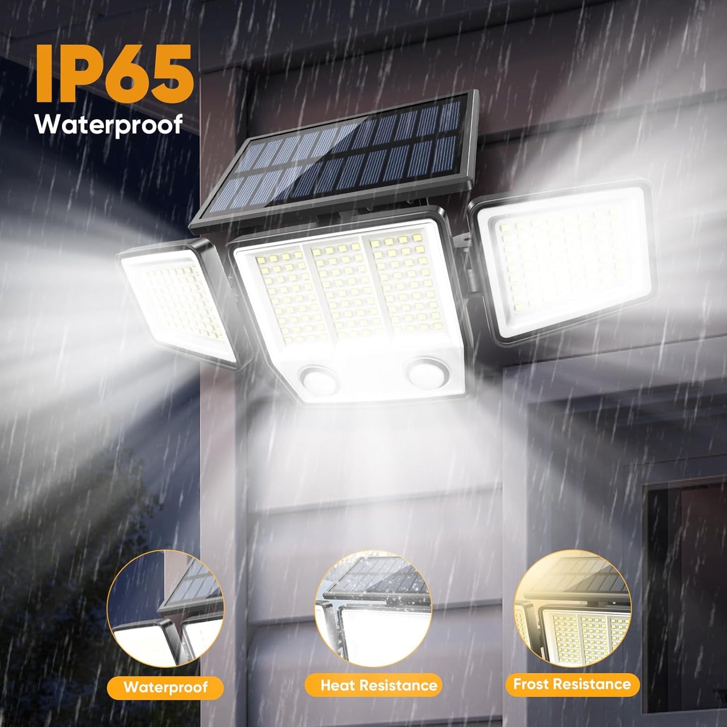 Solar Motion Sensor Outdoor Lights Waterproof - 3000LM 3 Modes Security Lights Outdoor 270° Illumination IP65 LED Flood Wall Light for Garden Yard Patio Pathway (2Pack+Remote Control)