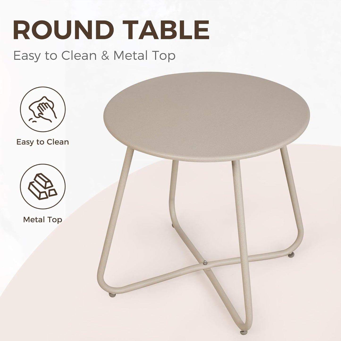 Grand patio 3-Piece Bistro Set, Ergonomic Comfy Outdoor Chairs with Thick Cushions and Round Coffee Table, Oversized Outdoor Patio Furniture Set for Garden, Balcony, Backyard