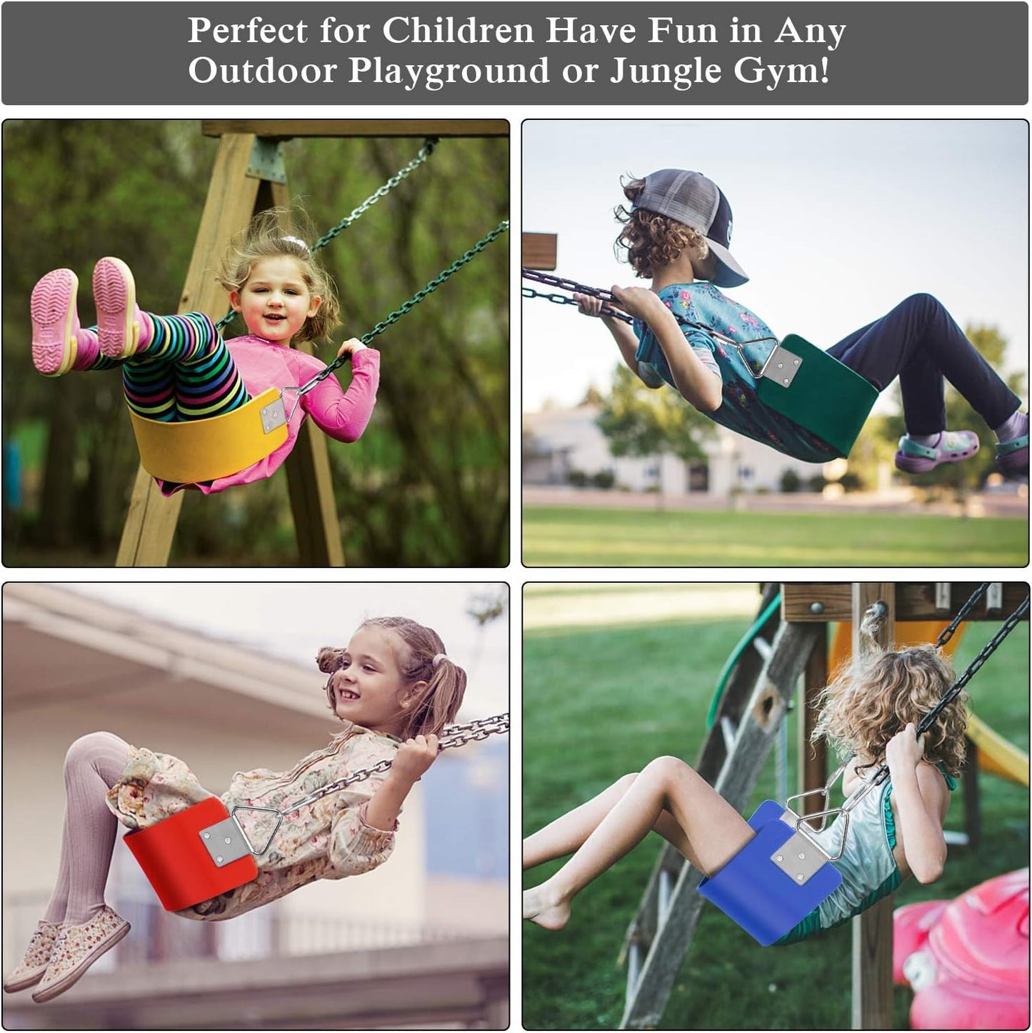 AGPTEK Swing Seat, 30.4 x 6 x 0.27 Inch Yard Swing for Kids & Adults with Metal Triangle Ring - Red(113KG /250LB Weight Limit)