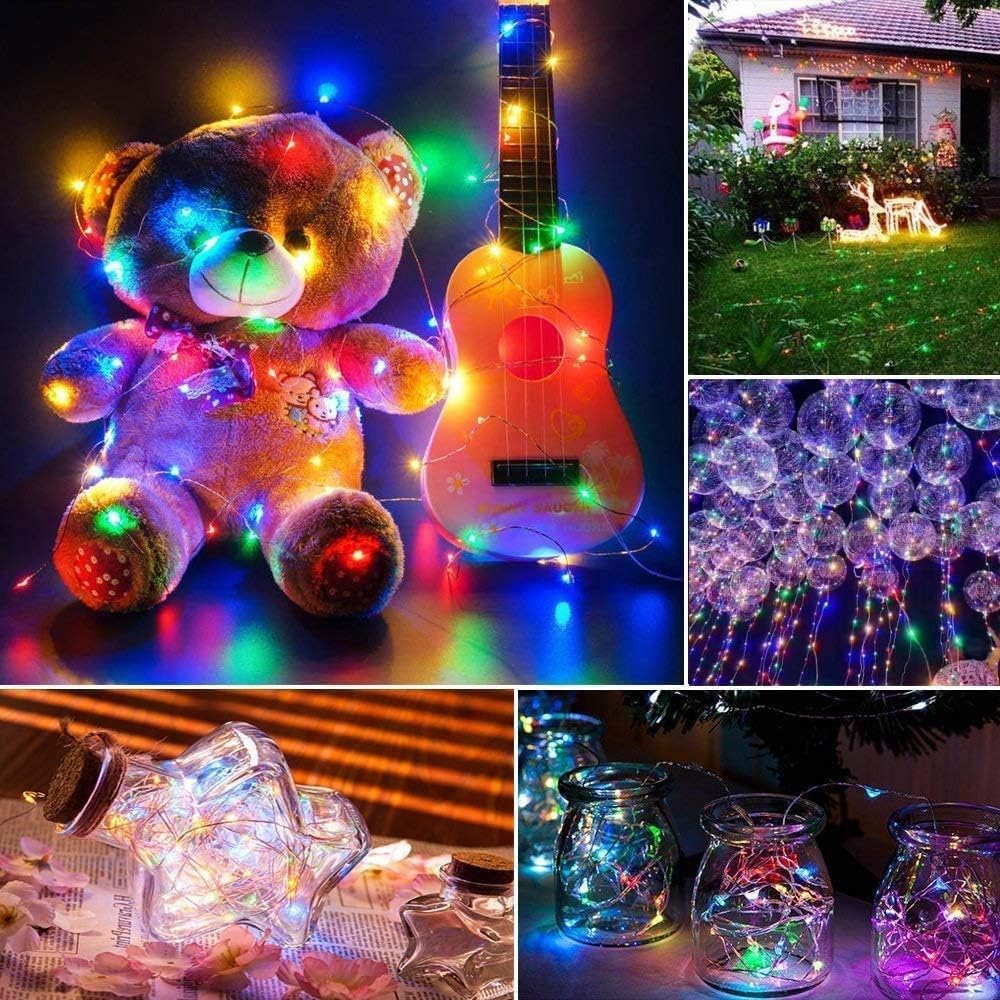 Joomer Solar Fairy Lights, 4-Pack Total 104FT 320LED Solar String Lights Outdoor Waterproof 8 Lighting Modes for Fence Party Garden Patio Yard Home Holiday Tree Outdoor Decoration (Multicolor)