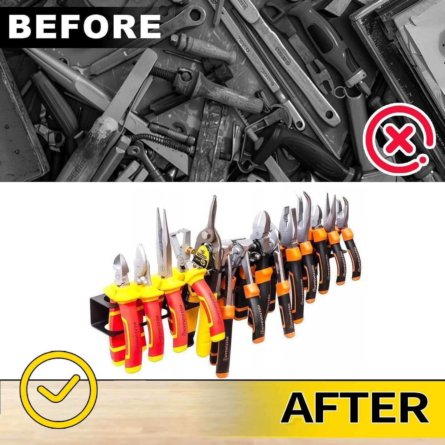 2 Pack Screwdriver Plier Organizer Wall Mount Steel Wall Mount Tool Storage Rack Screwdriver Organizer Hand Tool Hammer Pliers Storage Rack For Garage Workshop Homes Workshops Sheds