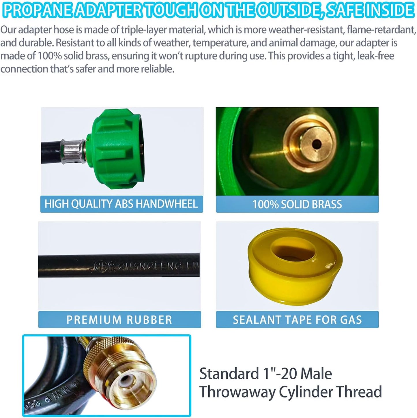 6 Feet for Weber Adapter Hose for Weber Travelev Grill, for Weber Traveler Grill Accessories for Weber Q 1000 for Weber Q Series, and for Weber Traveler Gas Go-Anywhere Grills Propane Adapter.