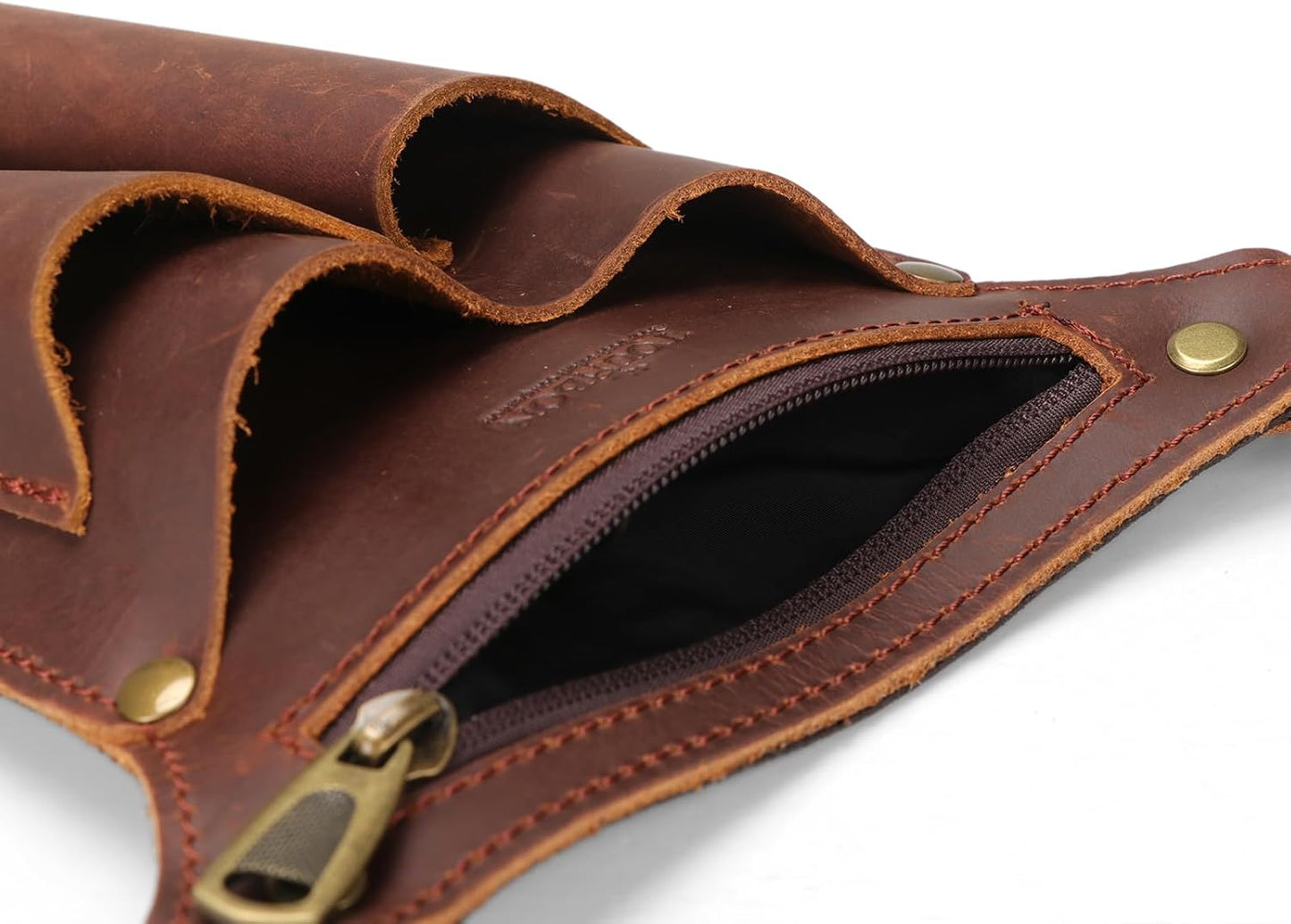 Tourbon Leather Gardening Belt Florist Tool Bag Gardener Holster Waist Pouch Electrician Carpenter Organizer Kit with 4 Pockets Up to 44"", Brown