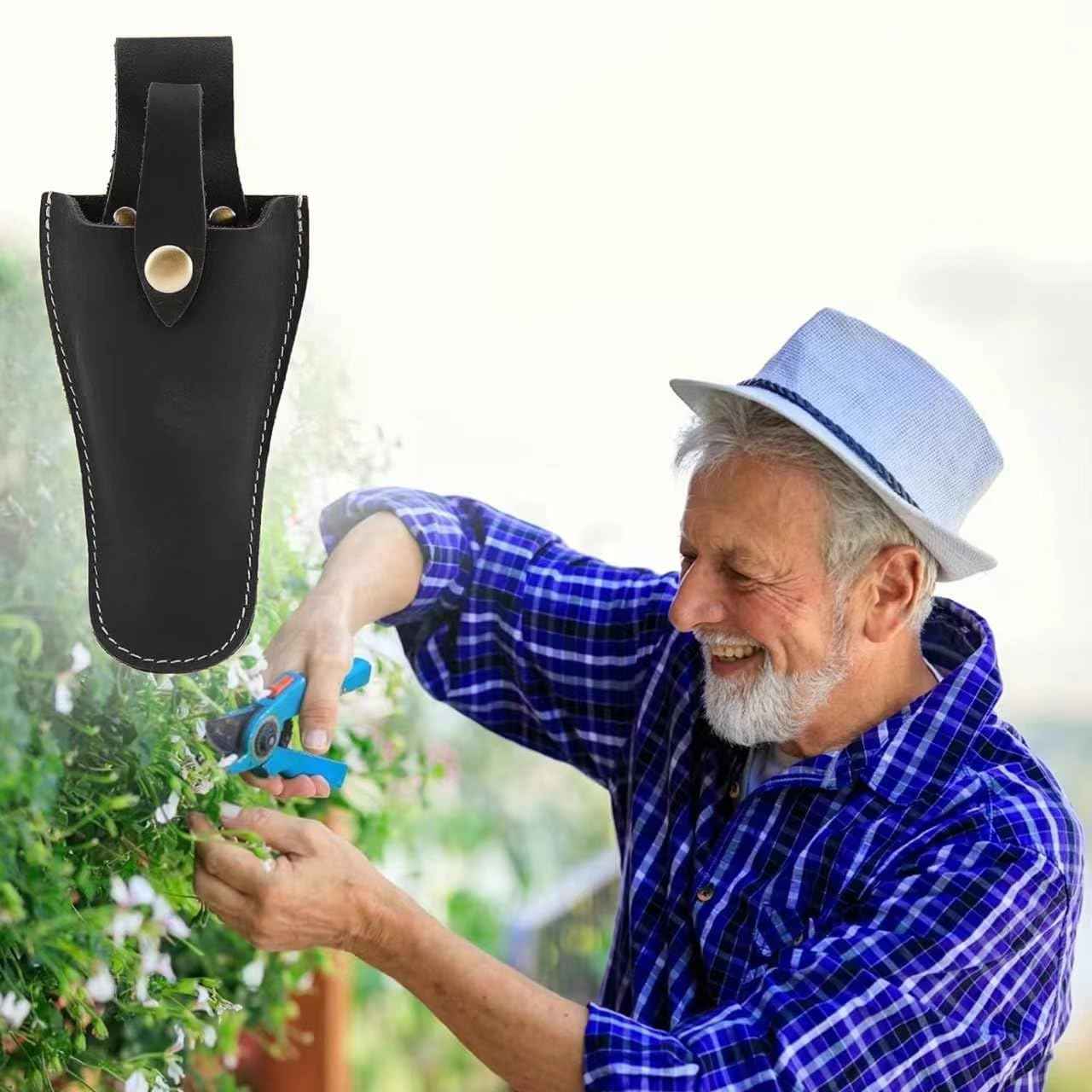 Plier Holder for Belt, Durable Leather Sheath Pouch Holder Gardening Tools Holster Belt Case for Garden Pruning Pliers Shears Scissors or Knife,Tools Gifts for Men Dad Husband Boyfriend