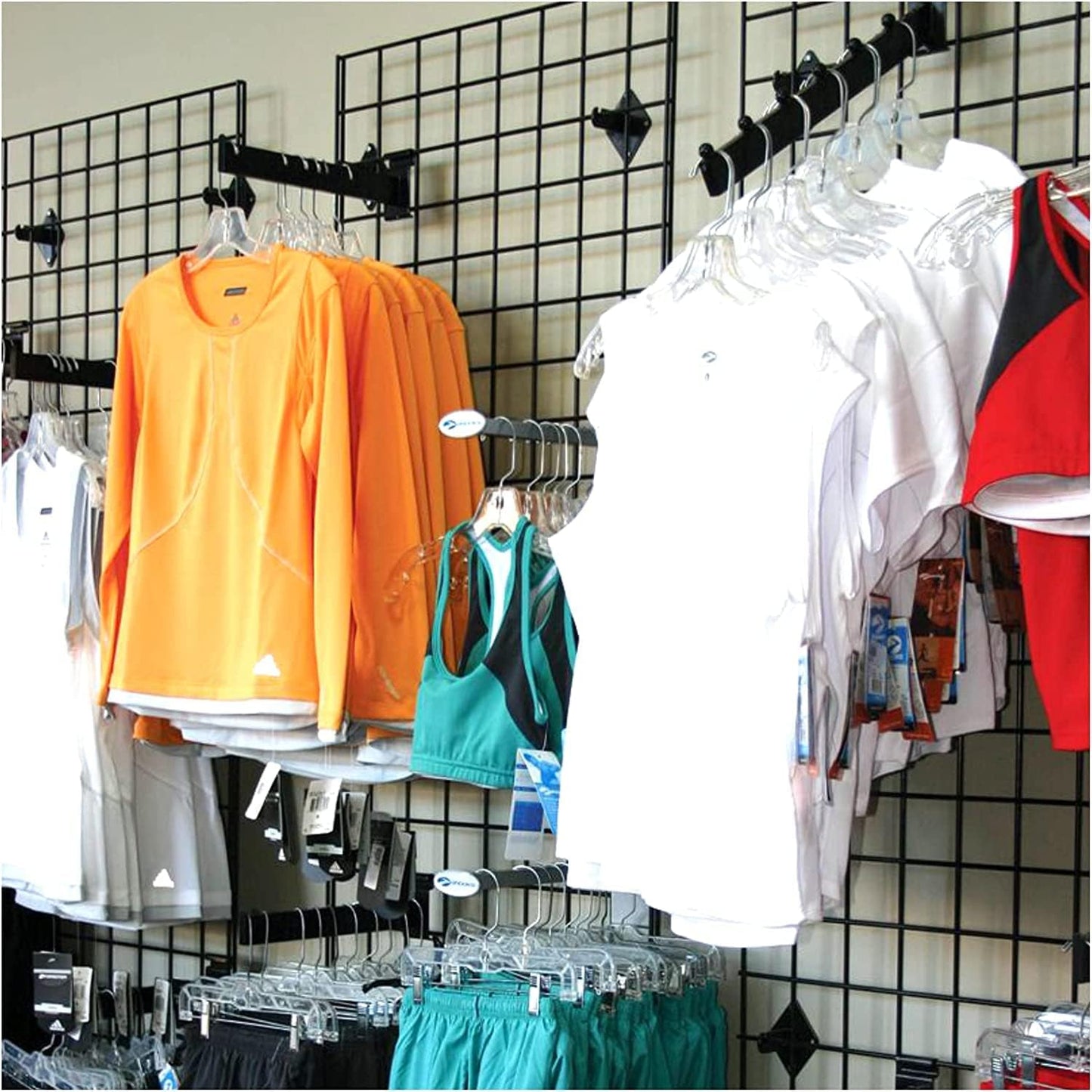 KINGDOM SOLUTIONS 12-Pack Black Gridwall Panel Mount Brackets – Heavy-Duty Wall Brackets for Gridwall, Slatgrid, or Trellis Panel Mounting – Durable Display Hardware for Store or Garage