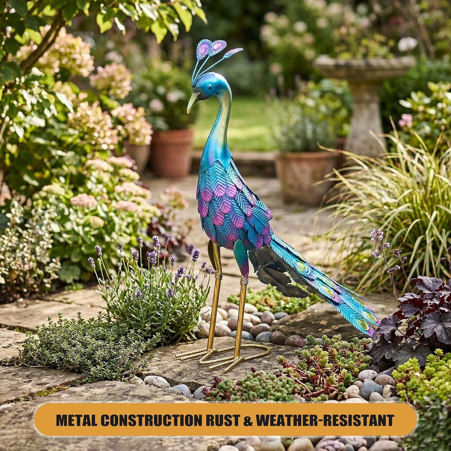 1 Piece Metallic Statue Outdoor Garden, Patio, Deck, Porch-Yard Art Decoration Metal