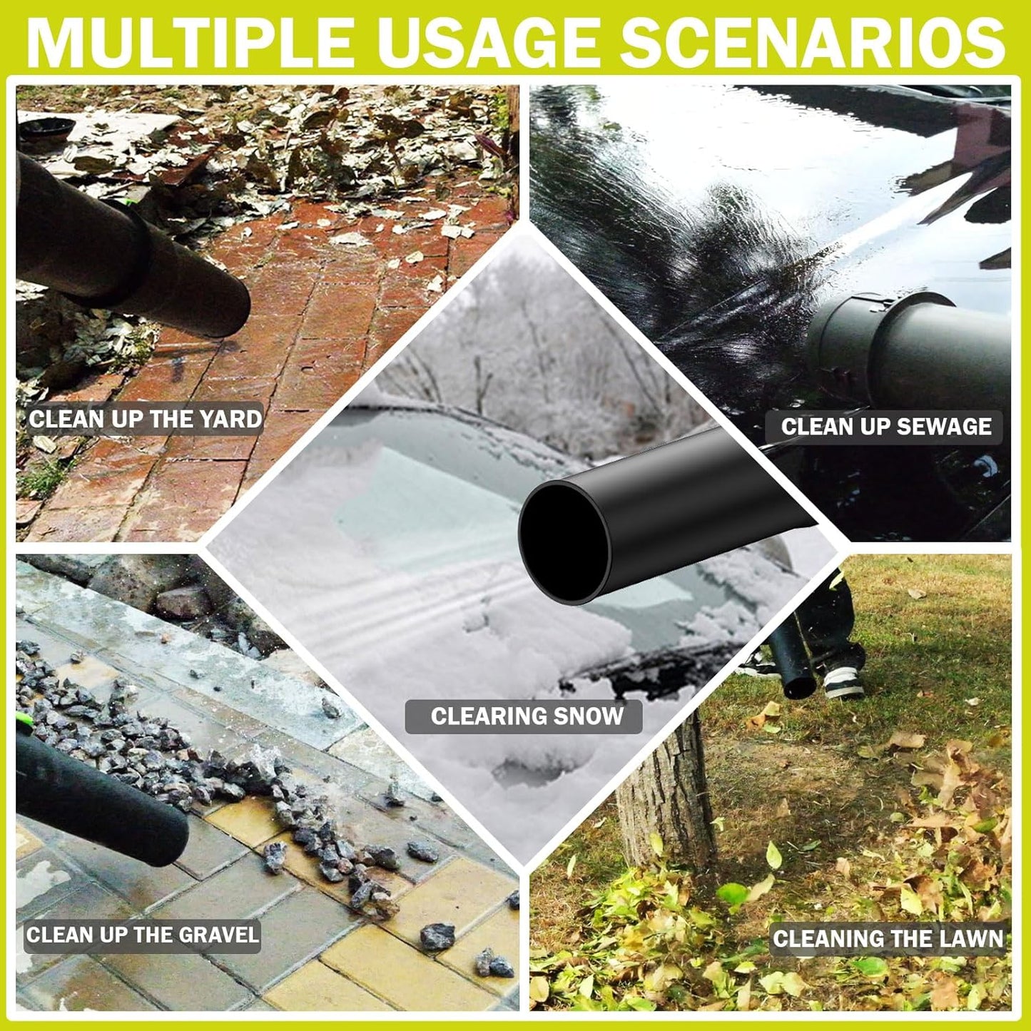 Leaf Blower Cordless,2 x 21V 6.0Ah Battery and Charger, with 680CFM 190MPH Electric Cordless Leaf Blower, 3-Variable Speed & Turbo Mode, Blowers for Lawn Care (5002 E) (Green)