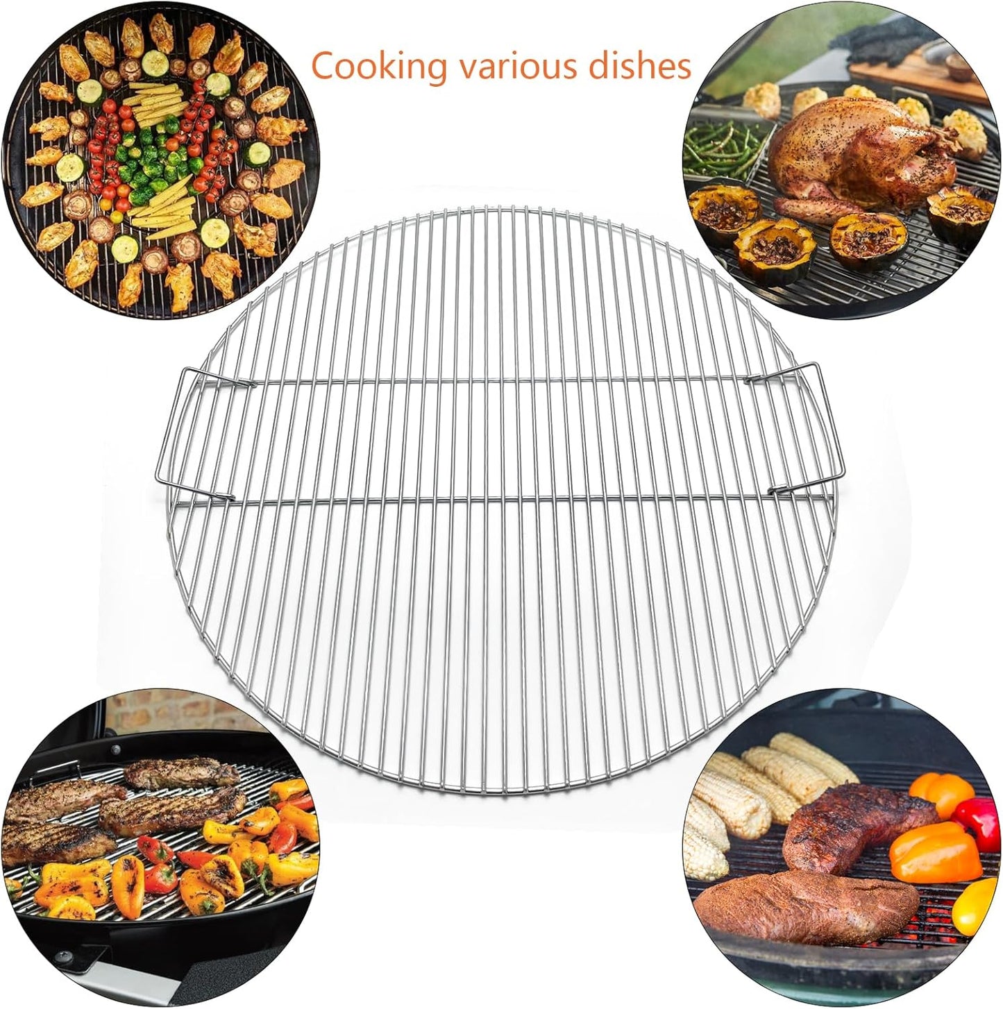 30" Heavy Round Stainless Steel Cooking Grates for Fire Pit Grill, Patio Outdoor Cooking Camping Grill