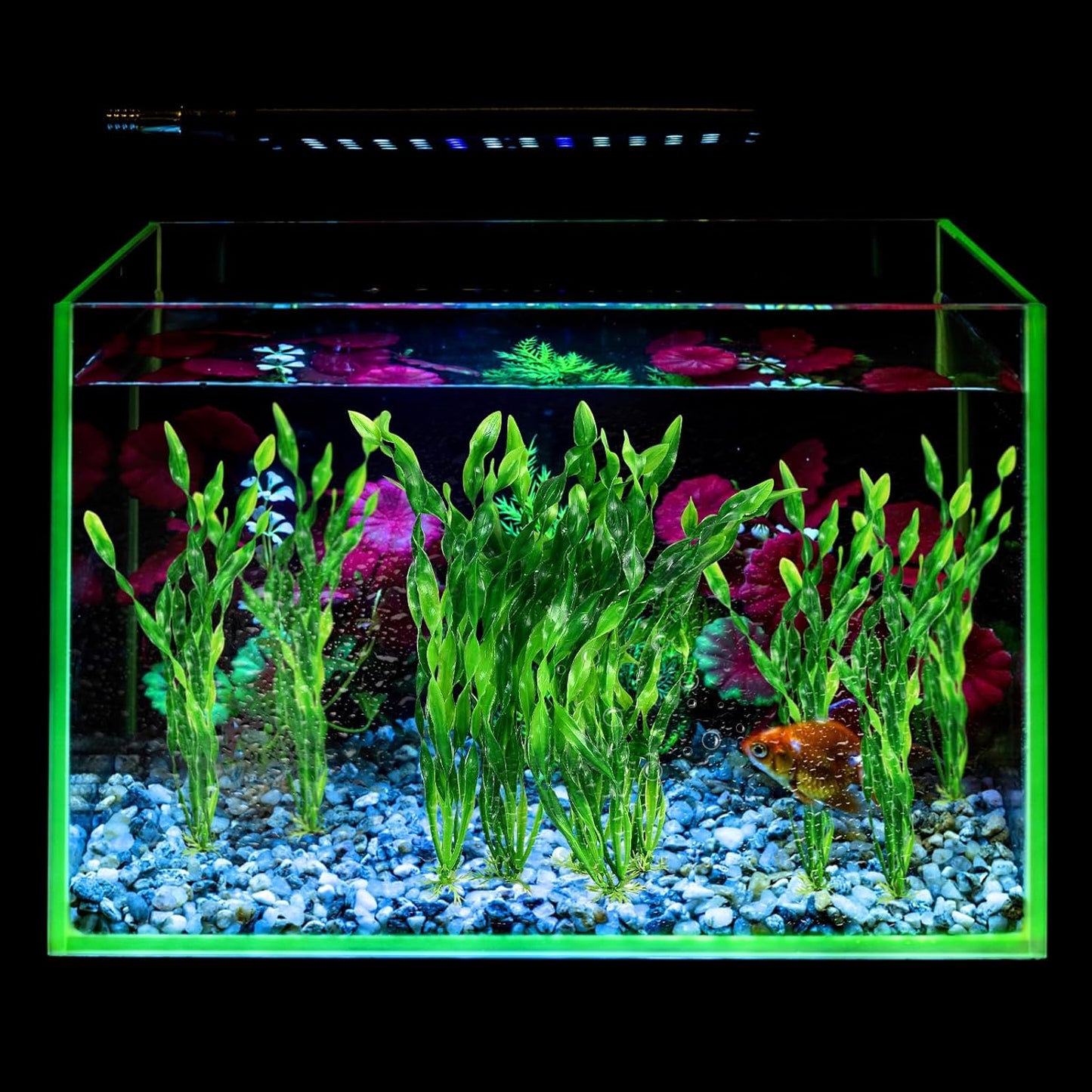 10 PCS Artificial Seaweed Water Plants for Aquarium, 12 Inch Fish Tank Plastic Plant Decorations(Green) (12 Inches)