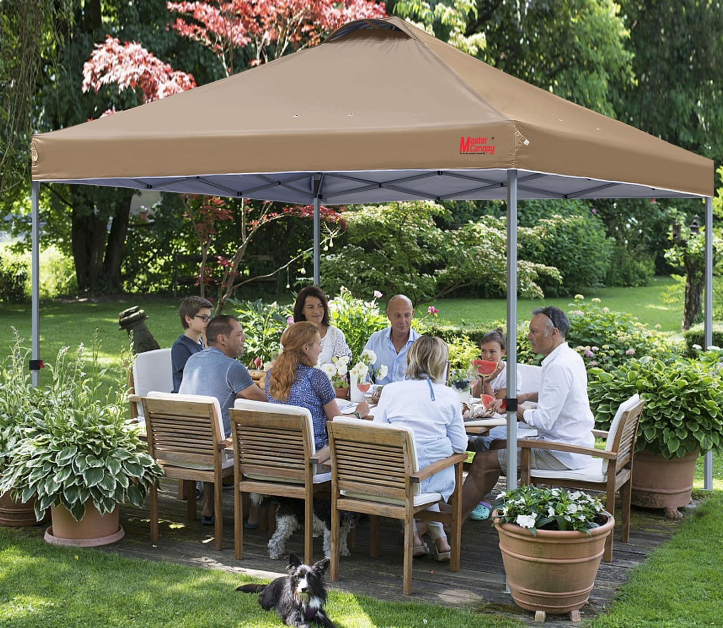 MASTERCANOPY Durable Pop-up Canopy Tent with Roller Bag (Khaki)