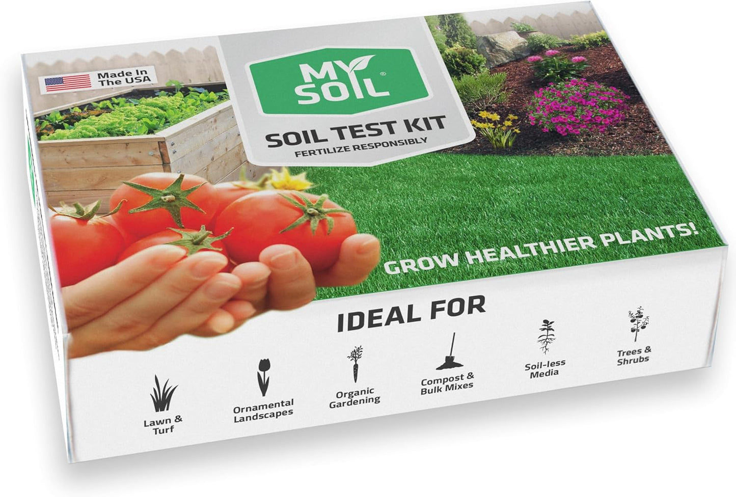 MySoil Soil Test Kit 4 Pack, Unlock Your Lawn & Garden Potential, Complete & Accurate Nutrient and pH Analysis with Recommendations Tailored to Your Soil and Plant Needs