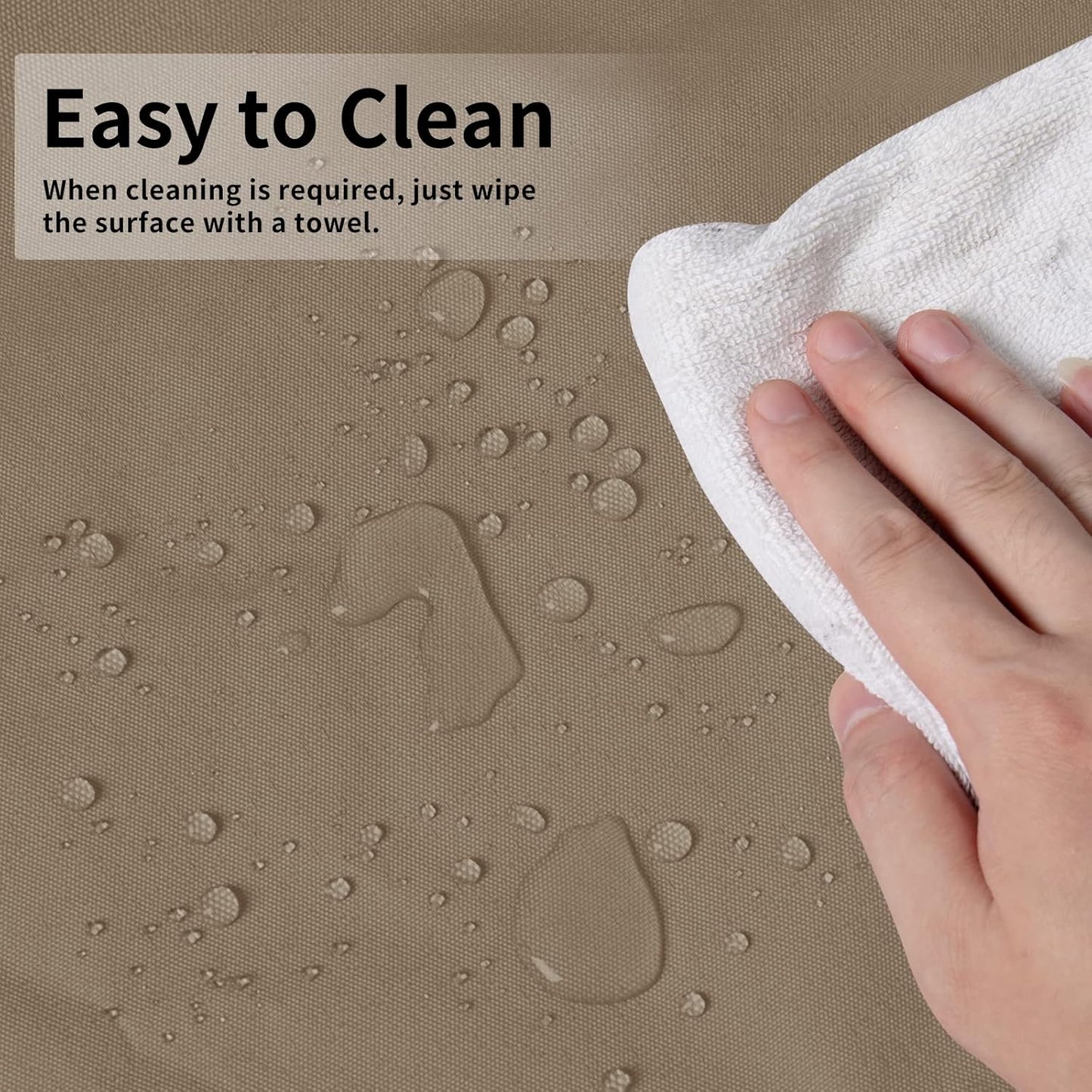 Easy-Going Patio Heater Cover with Zipper and Storage Bag, Waterproof Outdoor Heater Cover Dustproof, UV-Resisant, Wind-Resistant (89" H x 33" D x 19" B, Camel)