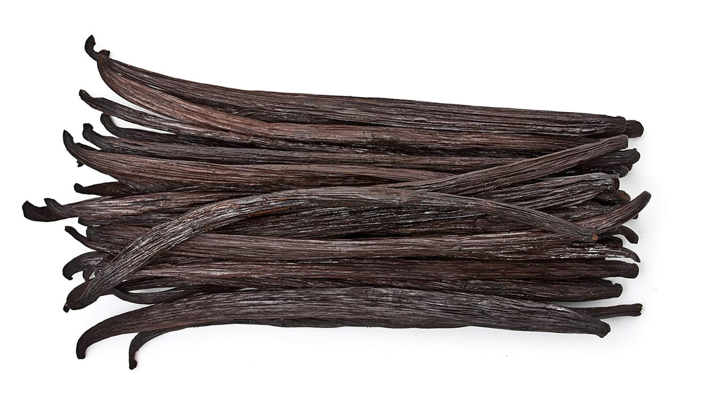 5 Vanilla Beans - Whole Extract Grade B Pods for Baking, Homemade Extract, Brewing, Coffee, Cooking - Tahitian