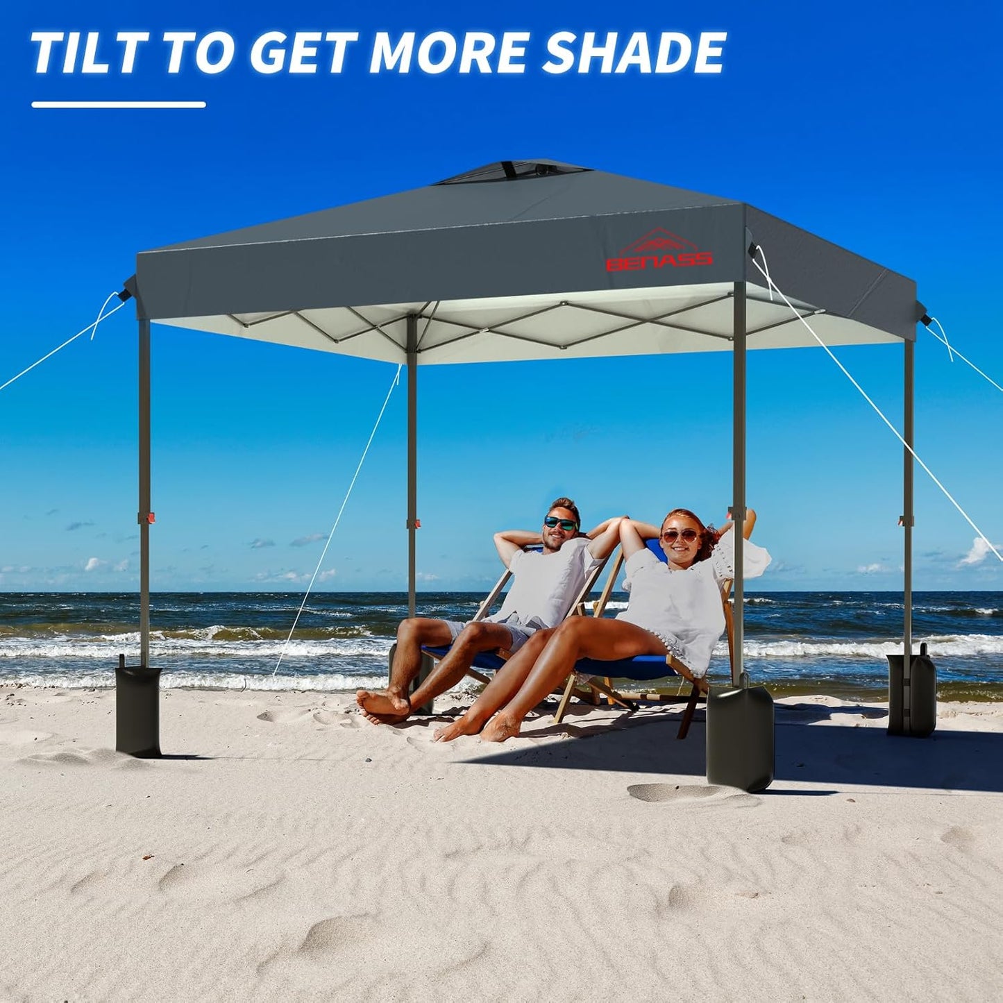 10x10 Pop Up Canopy, Easy Up Canopy Tent, Heavy Duty Tents for Parties, One Person Set Up Event Tent, Grey