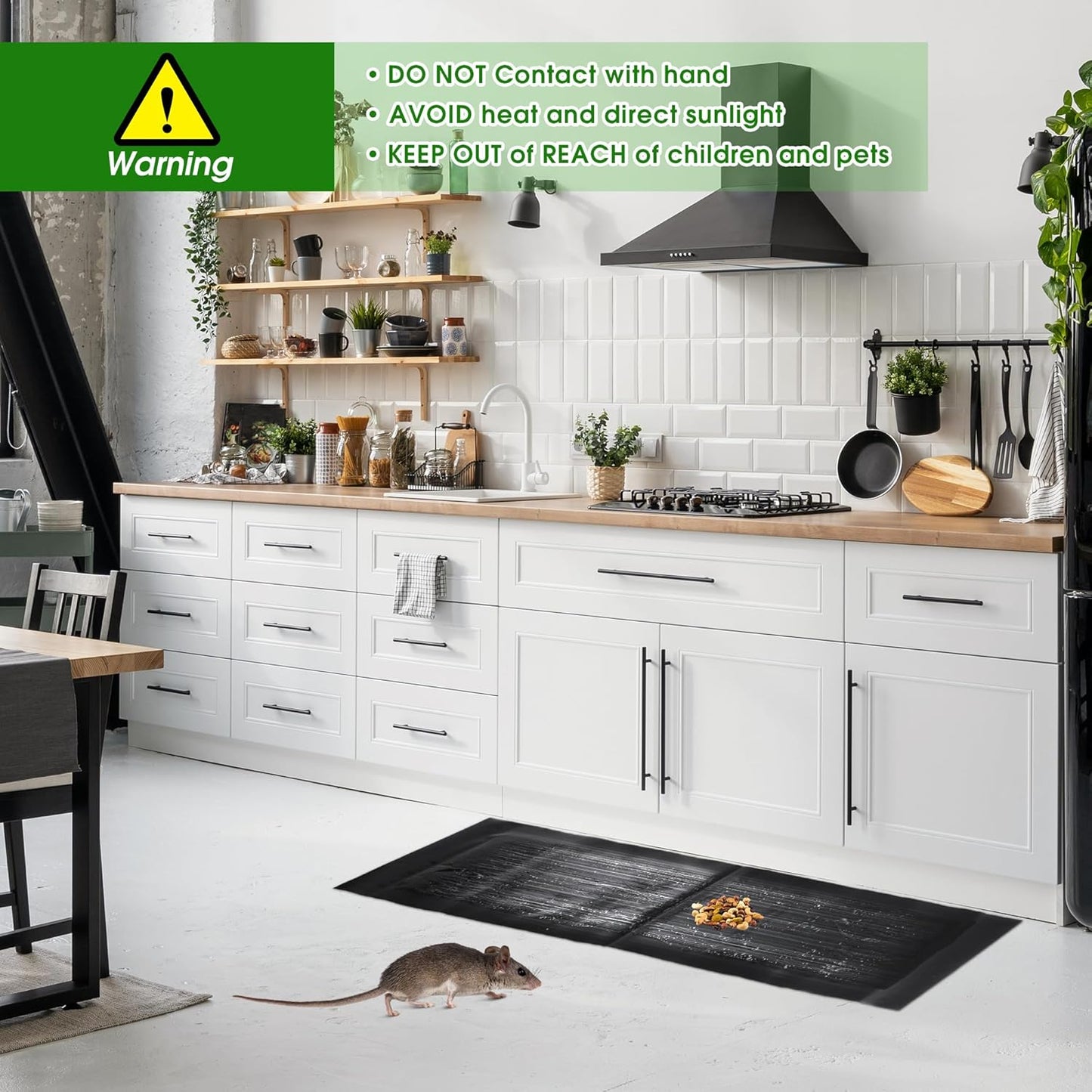 12 Pack 47 x 11 Mouse Glue Traps, Large Super Sticky Rat Glue Traps, Anti Slip and Pet Friendly, Peanut Scented Mice Sticky Board That Work for Home Indoor Outdoor Restaurant Kitchen Office