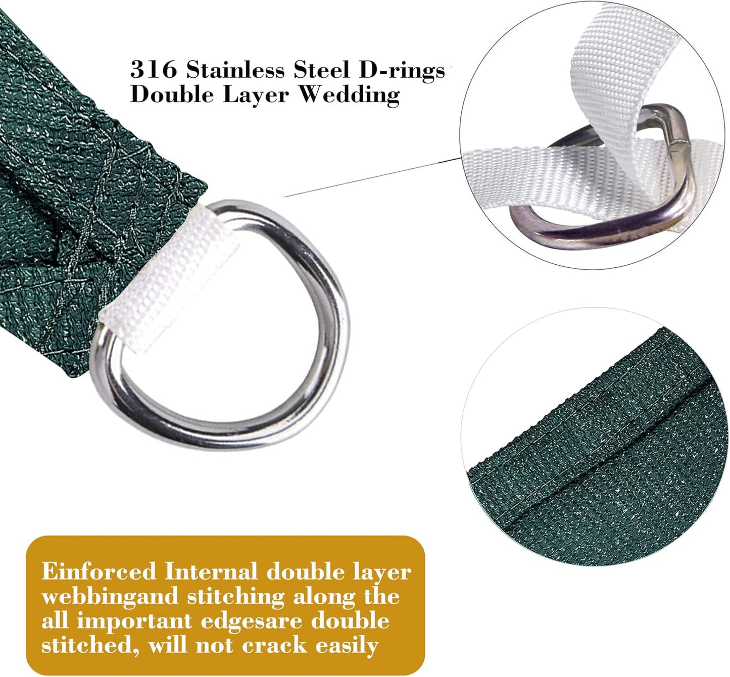 10' x 12' Green Rectangle Sun Shade Sail SSP1212 Canopy Durable Fabric UV Block Awning We Make Custom Orders