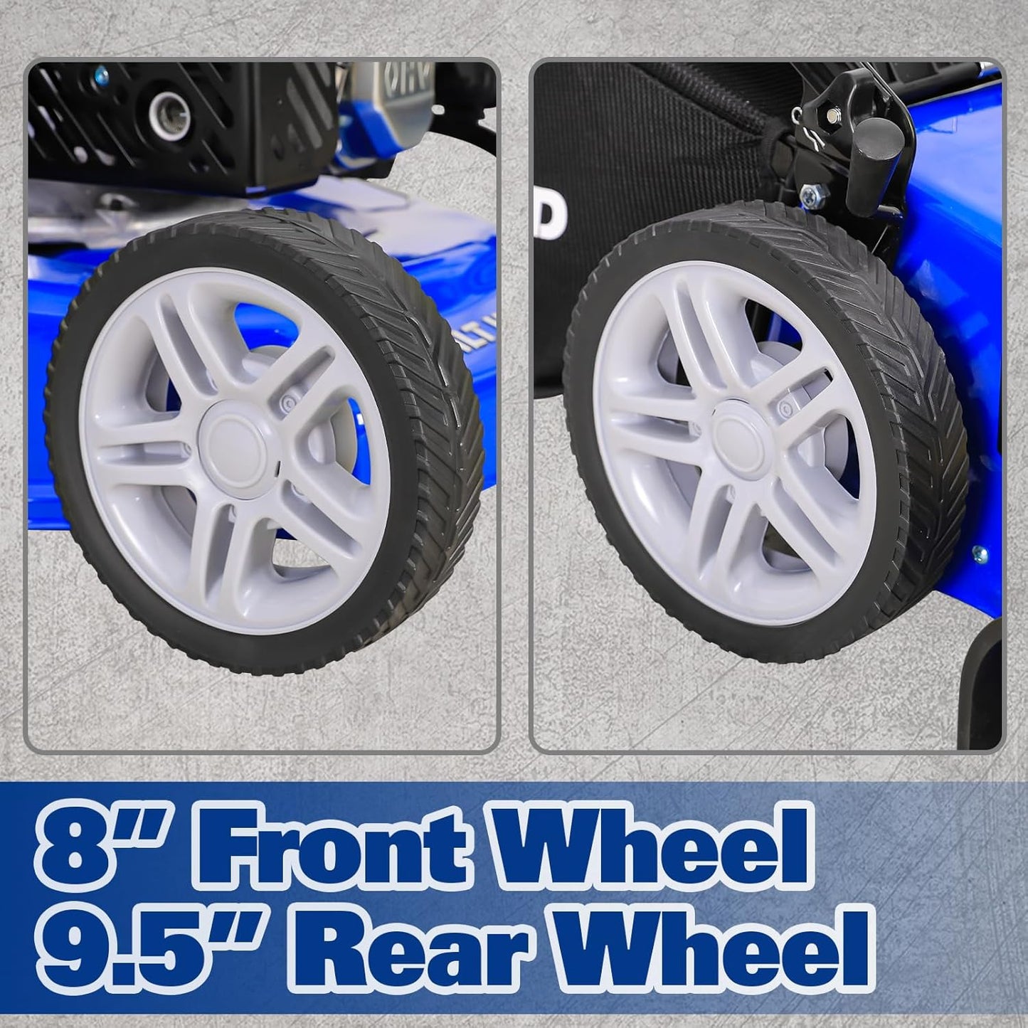 BILT HARD 21 Inch 201cc 4-Cycle Engine Push Lawn Mower, 3-in-1 Gas Lawn Mower with Bagging, Mulching and Side Discharge, Easy Start with Adjustable 8-Positions Cutting Height for Lawn, Yard, Garden