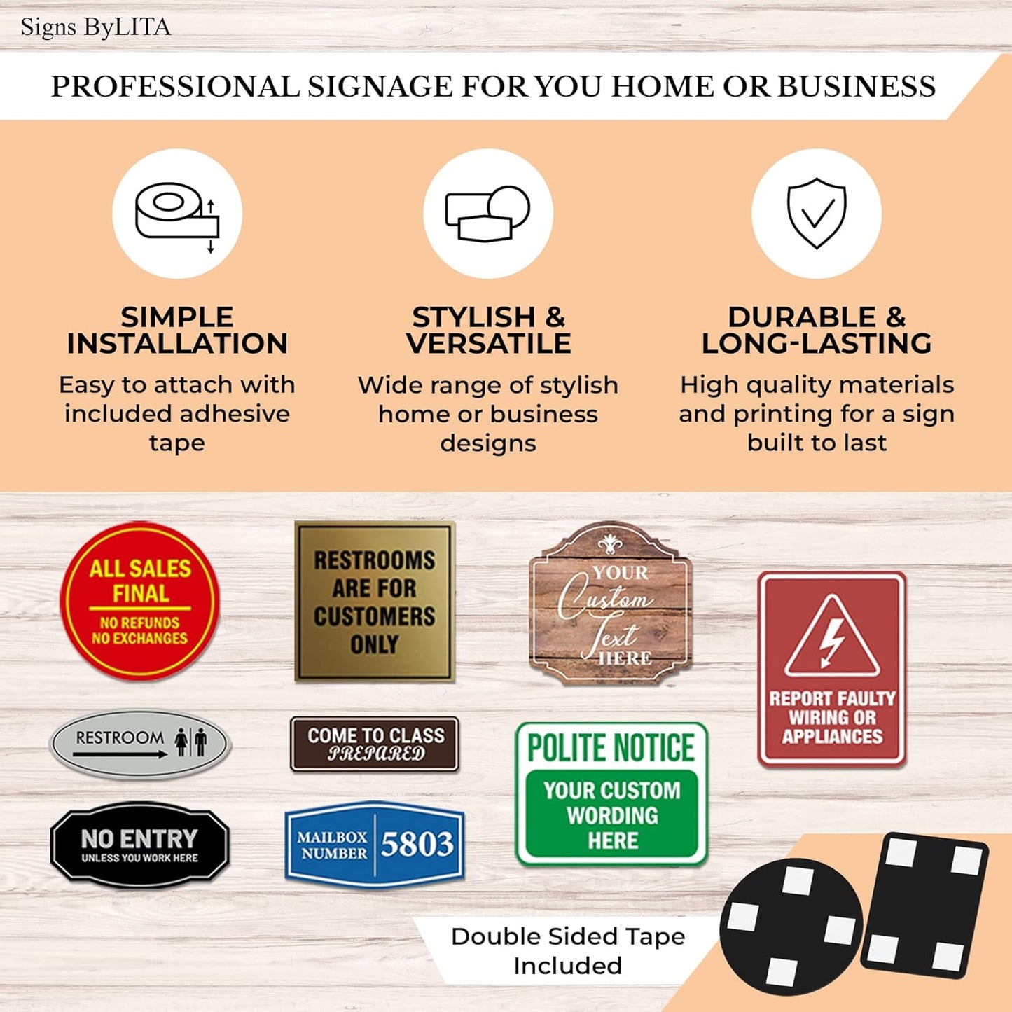 Signs ByLITA Standard Sprinkler Room Sign (White/Red) - Large 2 Pack