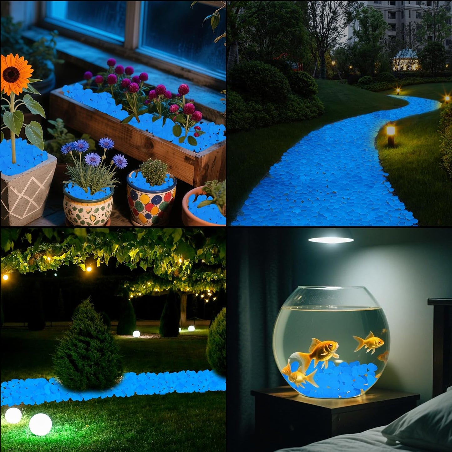 3.5LB 25-27mm Glow in The Dark Outdoor Rocks Glowing Rocks for Driveway Luminous Stones for Aquarium Glowing Stones for Garden Walkway Patio Lawn