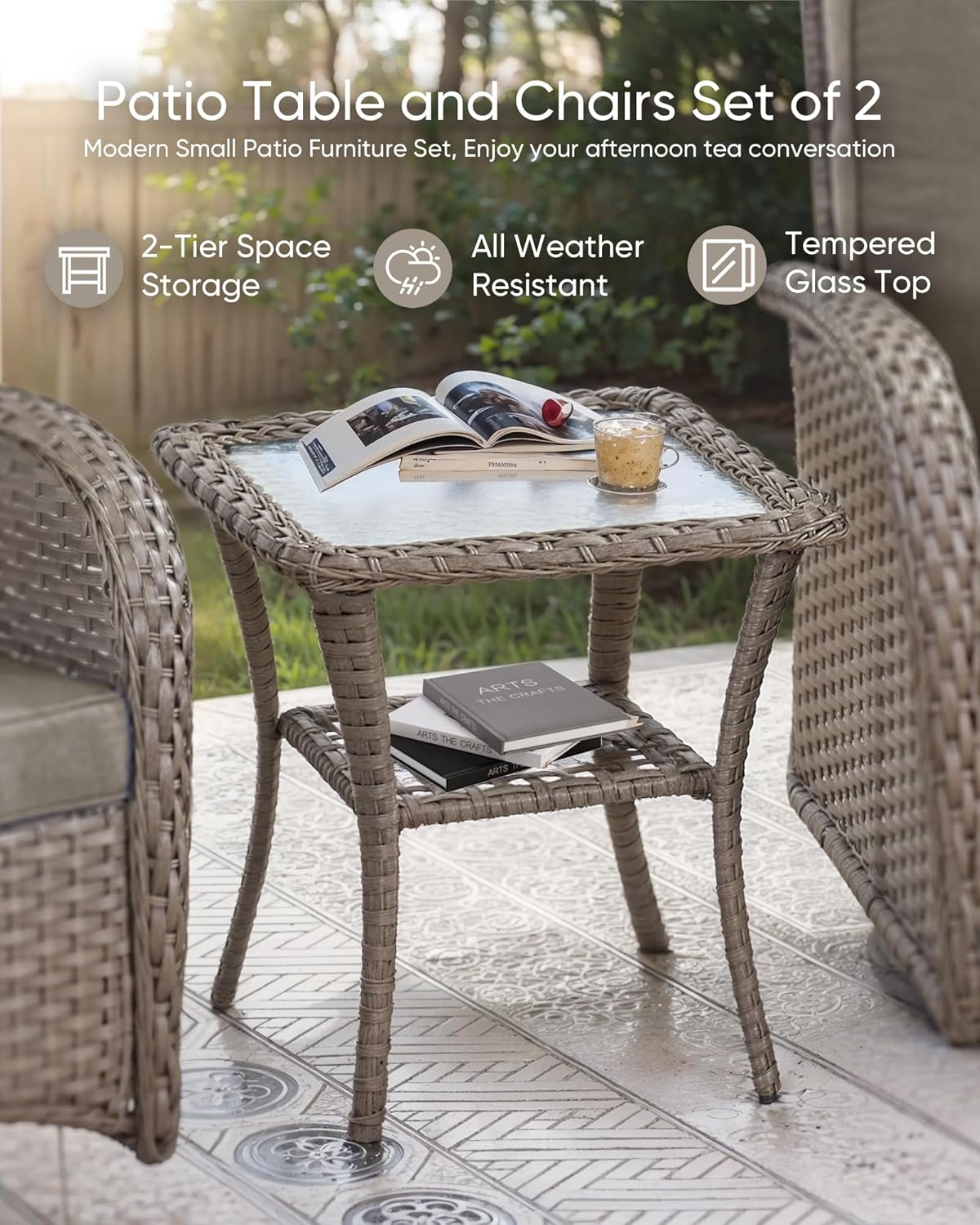 HUMMUH 6 Pieces Outdoor Patio Furniture-PE Rattan Wicker Sofa with Patio Swivel Rocking Chairs Patio Furniture for Deck Lawn Porch Balcony Poolside-Grey/Grey