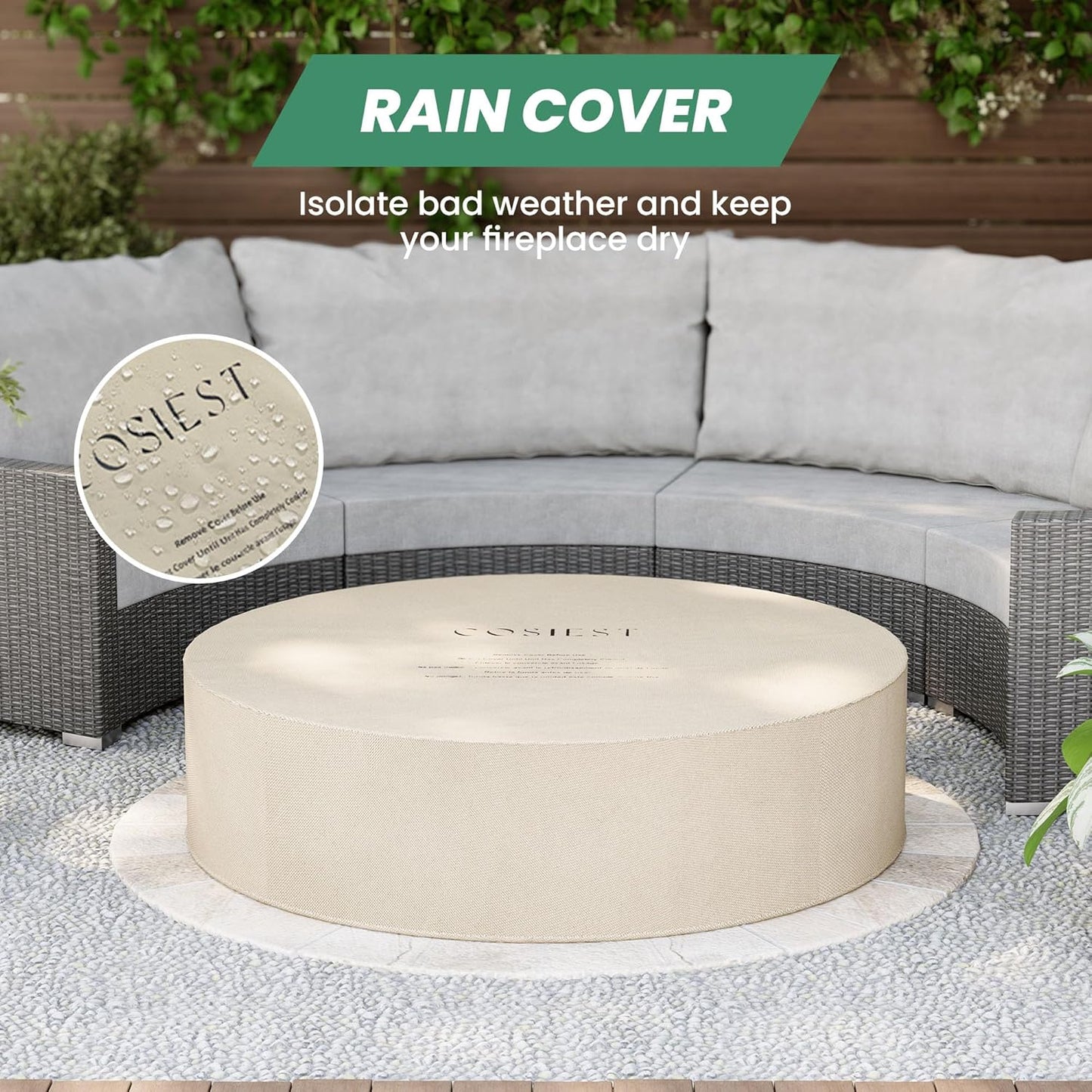 COSIEST Outdoor Propane Fire Pit Coffee Table w Dark Bronze 42 inch Round Base Patio Heater, CSA Certified, 50,000 BTU Stainless Steel Burner, Free Lava Rocks, Waterproof Cover