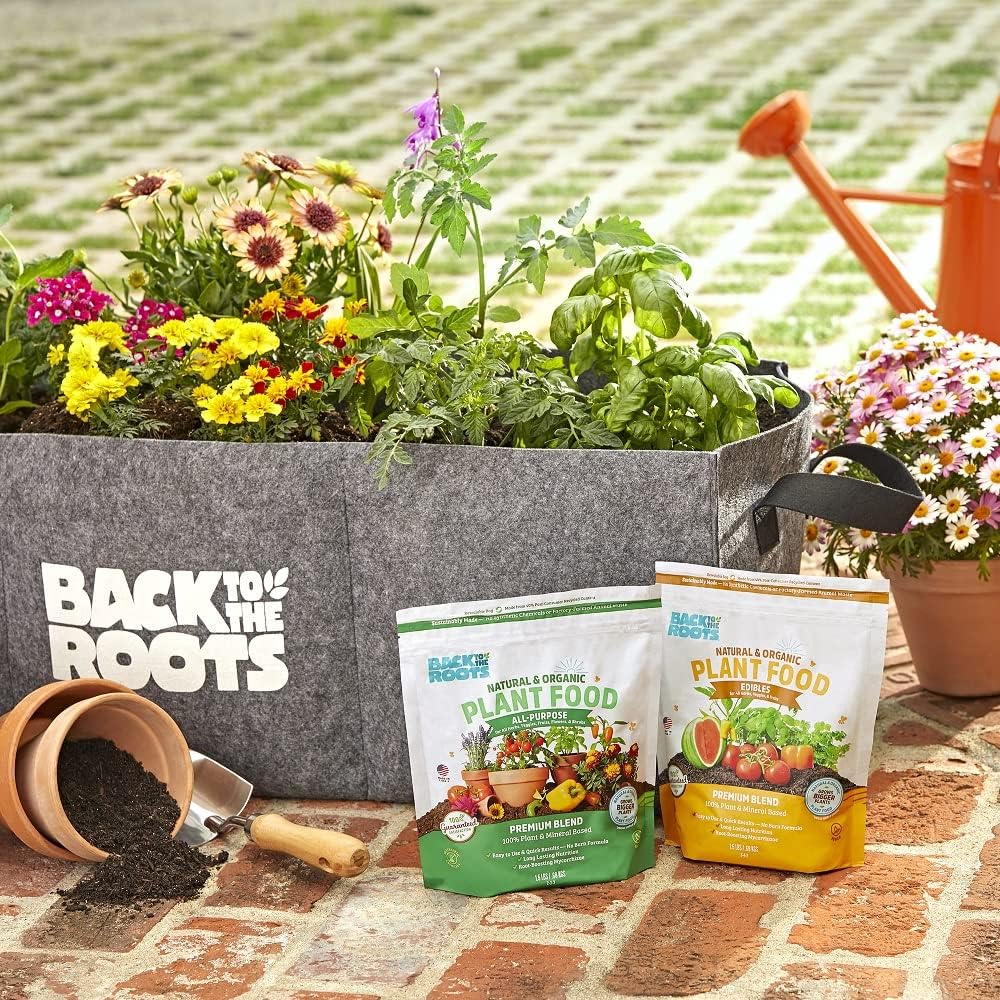 Back to the Roots Edibles Plant Food - Organic, Sustainably-Made Garden Made with Dolomitic Limestone, Mycorrhizae, and Kelp and Alfalfa Meal - 1.5 lb Premium Blend