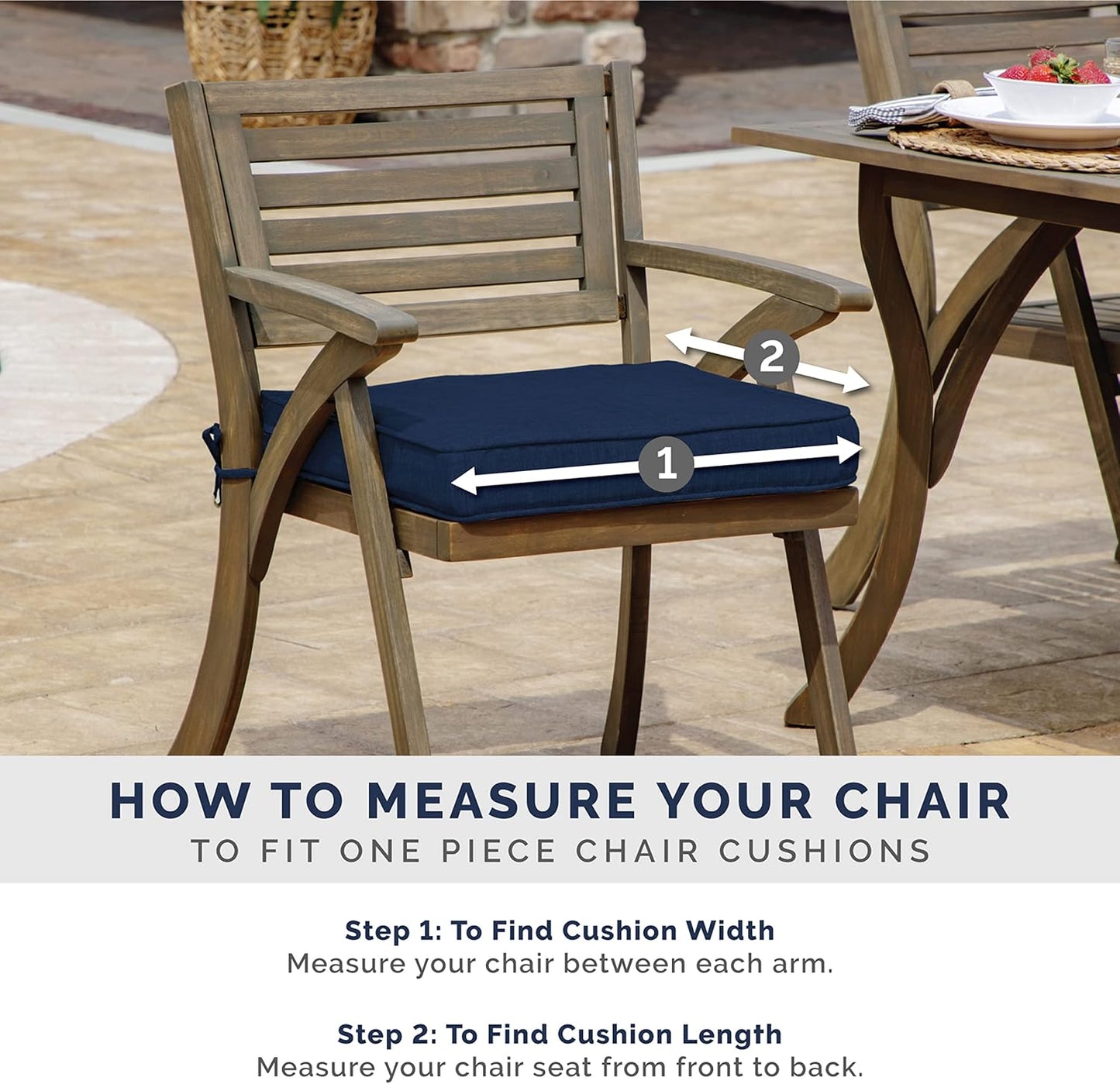 Arden Outdoor Deep Seat Bottom Cushion, 24 x 24, Rain-Proof, Fade Resistant 24 x 24, Black Leala