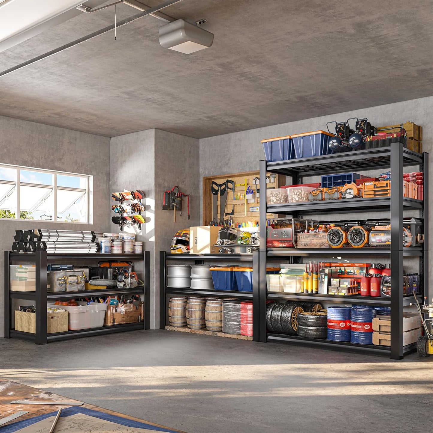 REIBII 3010LBS Storage Shelves 72" H Garage Shelving Heavy Duty Metal Shelving 5 Tier Adjustable Metal Shelves for Storage for Kitchen Pantry Warehouse Basement 72" H x 35.5" W x 16" D, 2 Pack