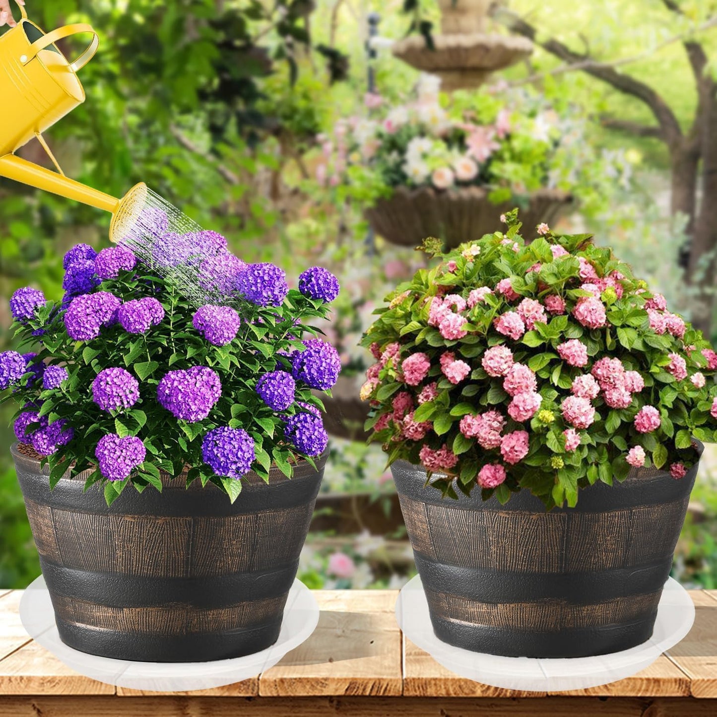 6 Pack of 12 inch Clear Plant Saucer Plant Tray, Plastic Plant Saucer 12 inch, Heavy Duty Clear Plant Tray for Pots, Plant Saucers for Indoors Planter, Garden Water Plate Bowls 10"/11"/12"